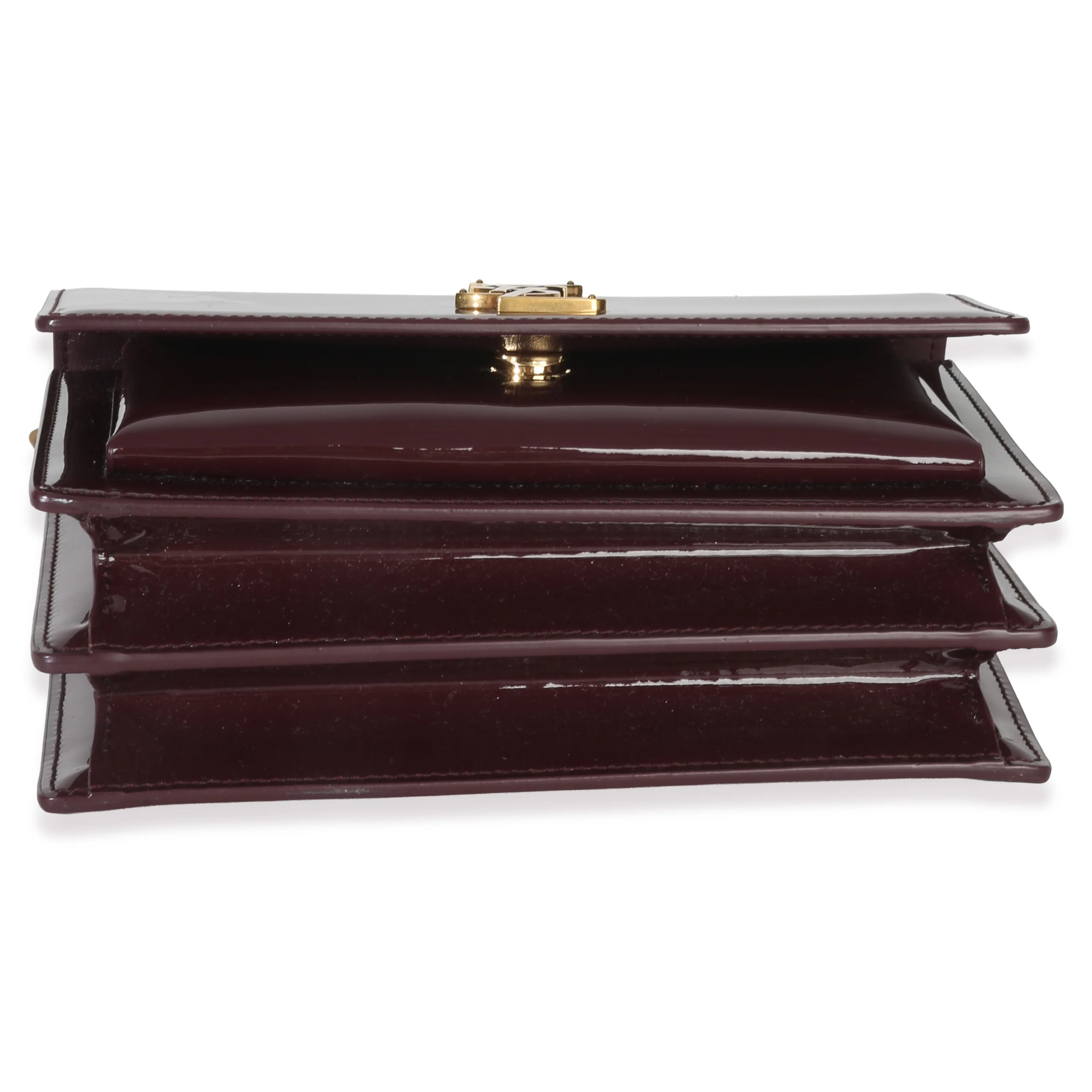 Red Wine Patent Monogram Small Sunset Bag - Image 5