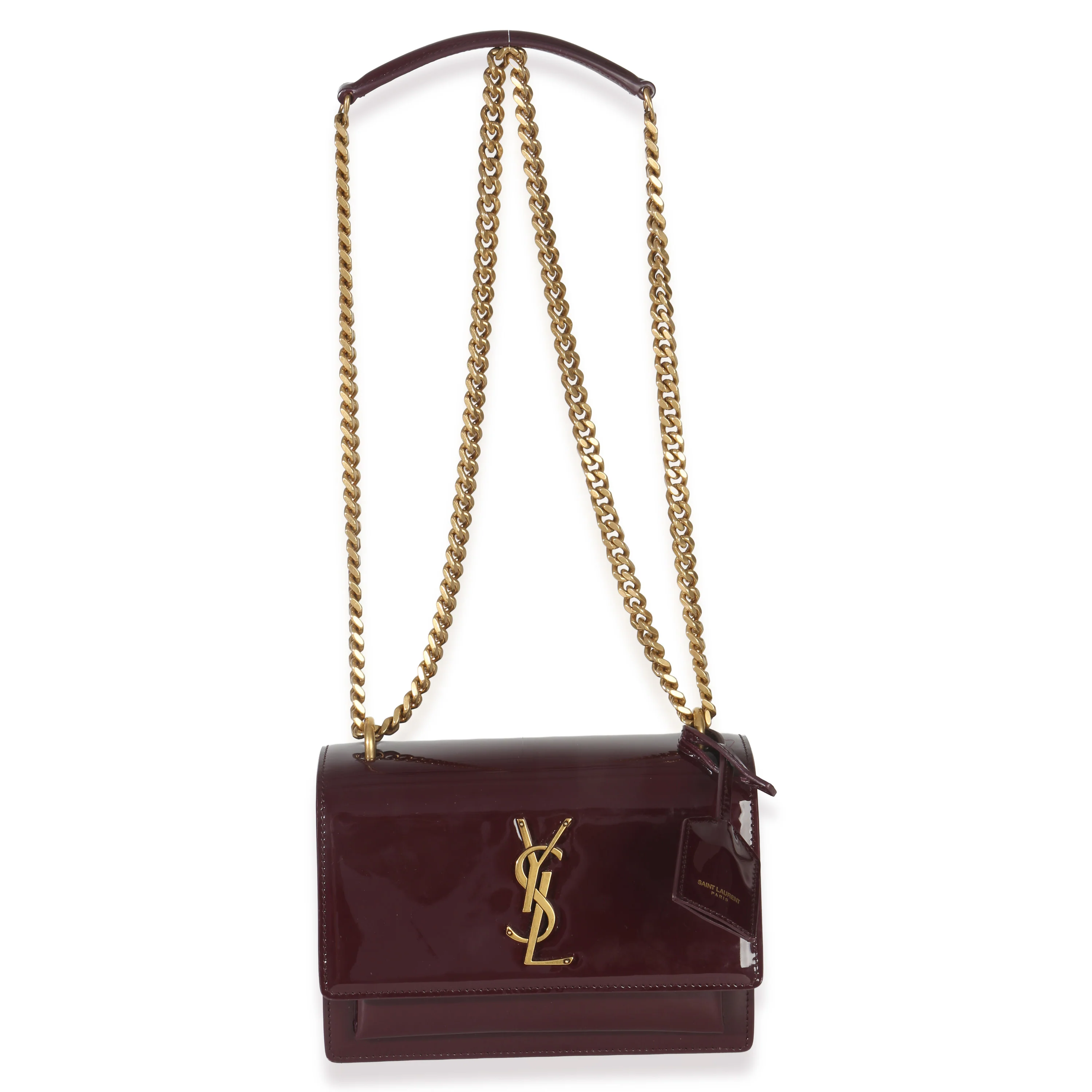 Red Wine Patent Monogram Small Sunset Bag - Image 8