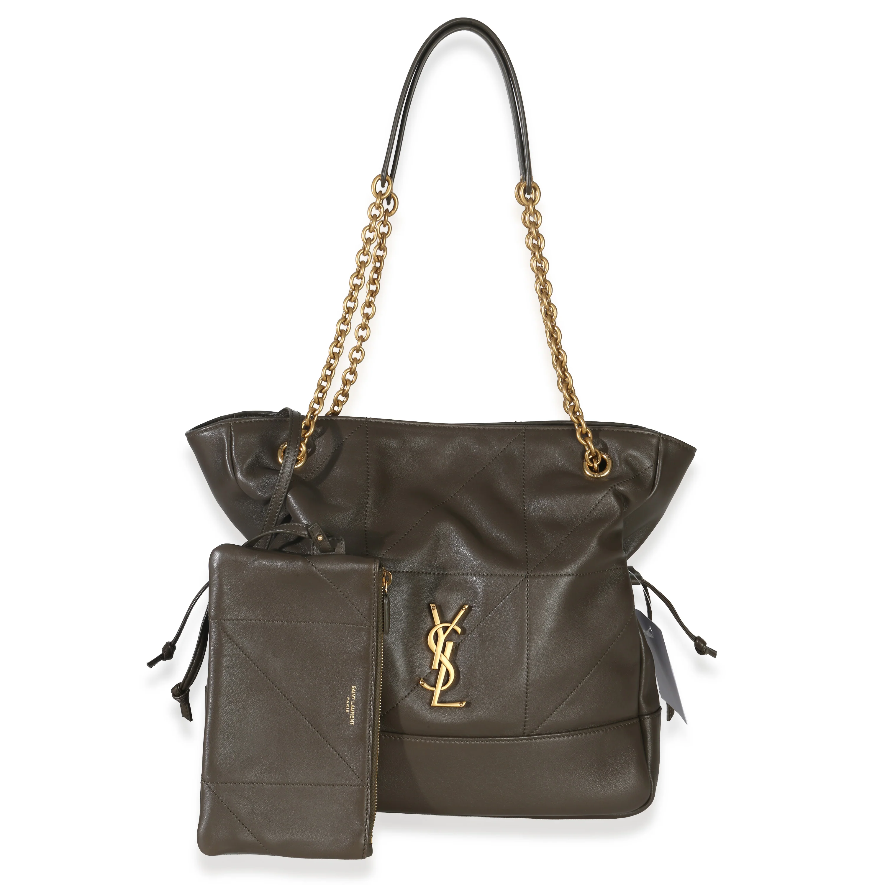 Olive Quilted Lambskin Jamie Small Shopping Tote