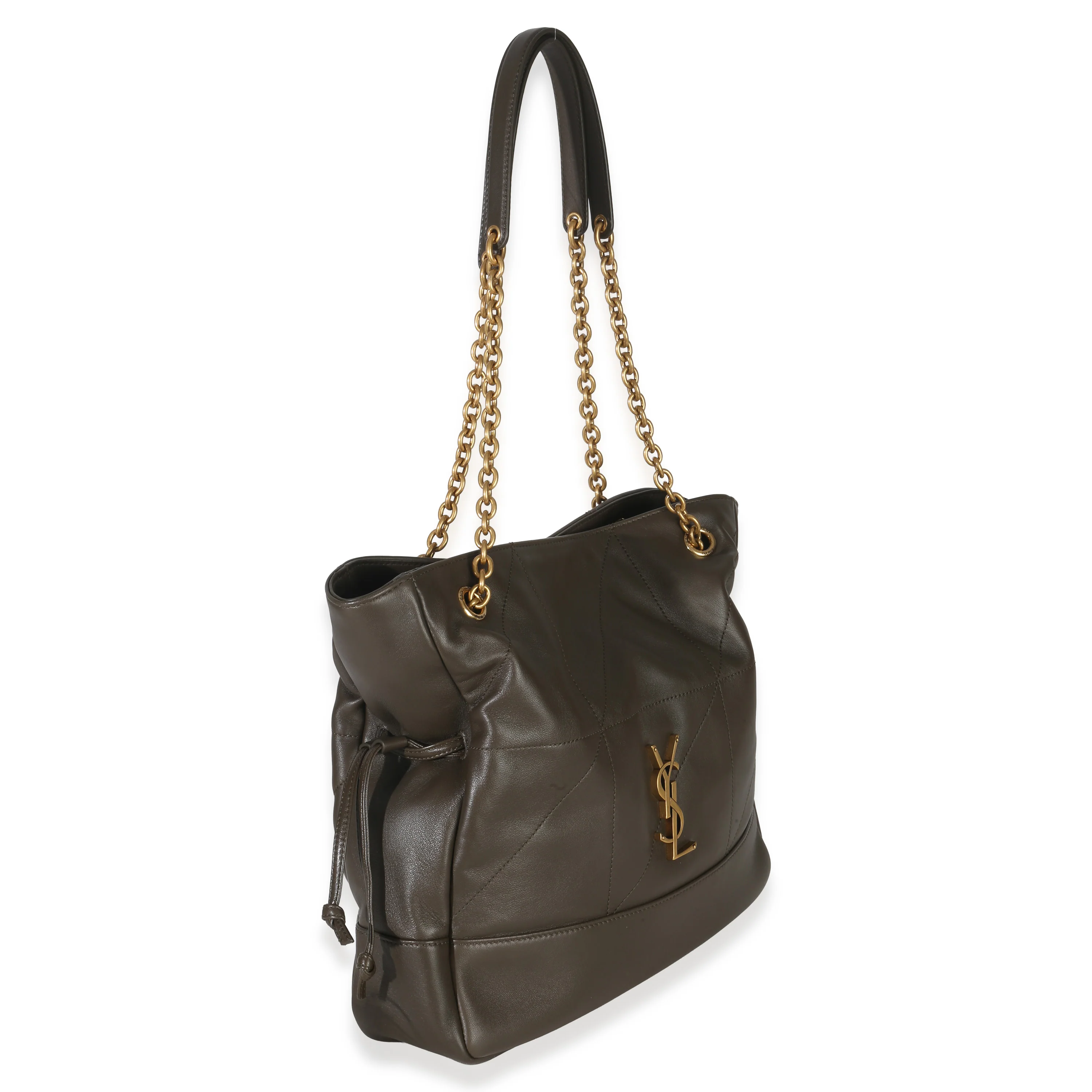 Olive Quilted Lambskin Jamie Small Shopping Tote - Image 3