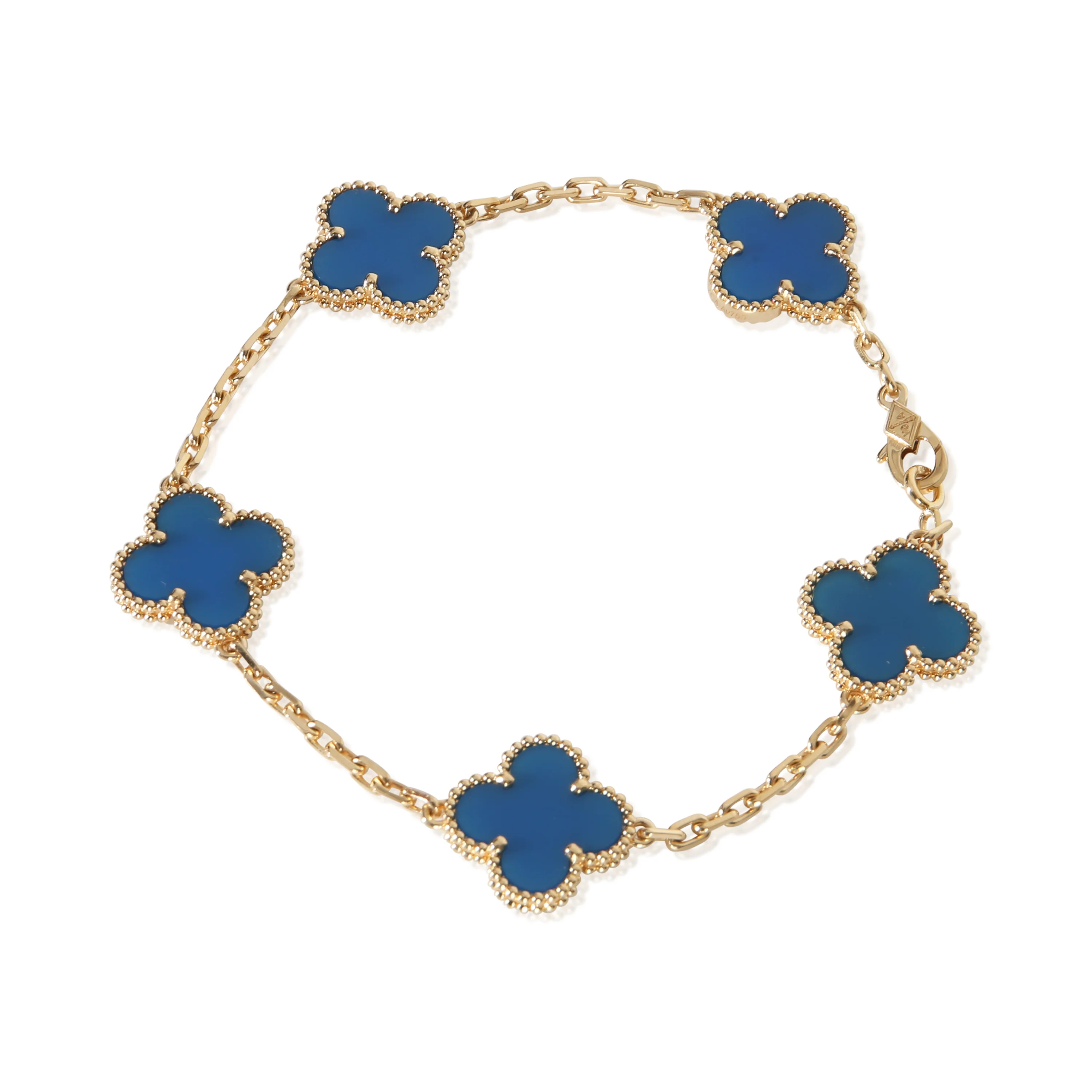 Yellow Gold Agate Vintage Alhambra Bracelet - Image 2