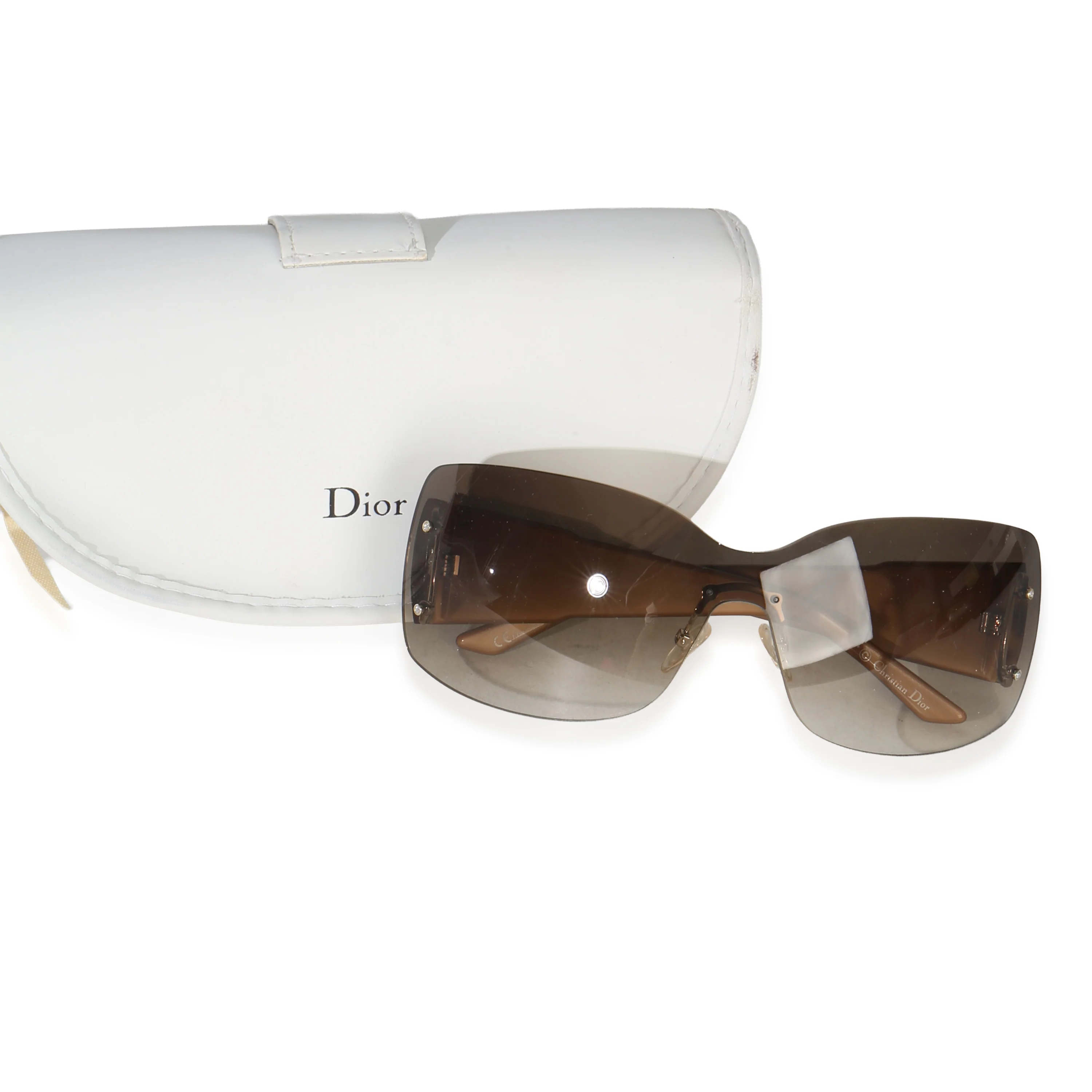 Tortoise Acetate Ethnidior Jeweled Rimless Square Sunglaseses