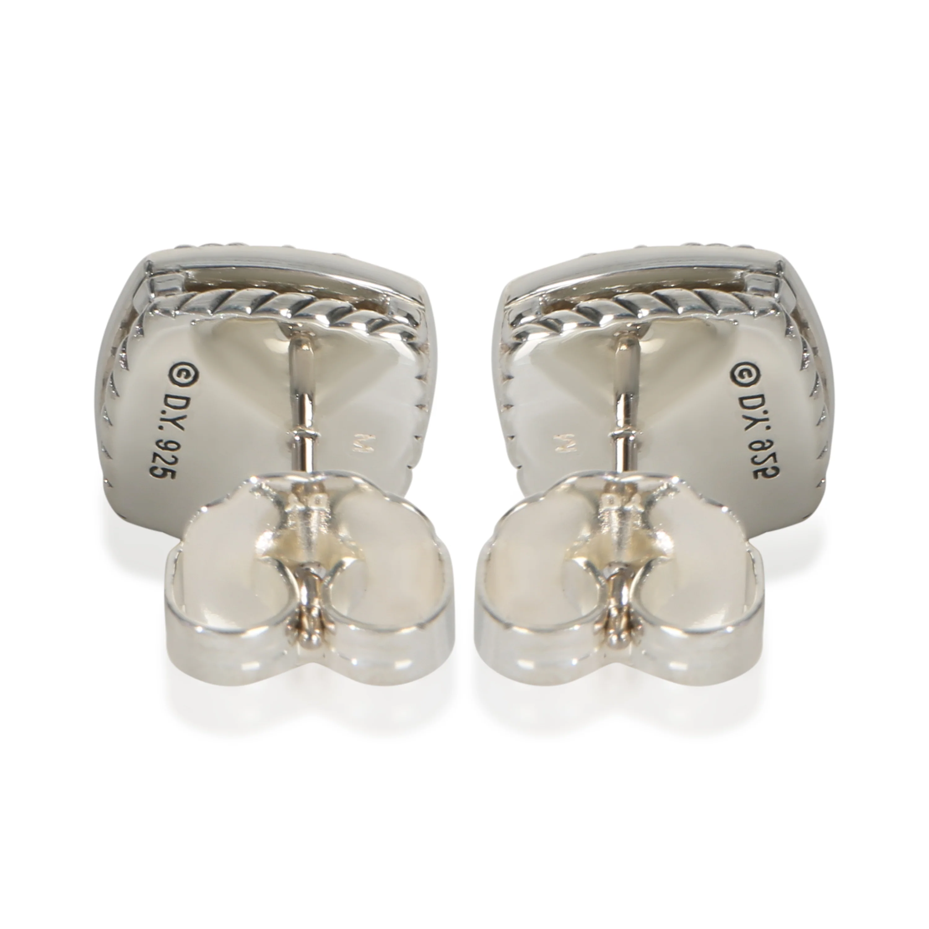 Sterling Silver Chalcedony and Diamond Albion Earrings - Image 3