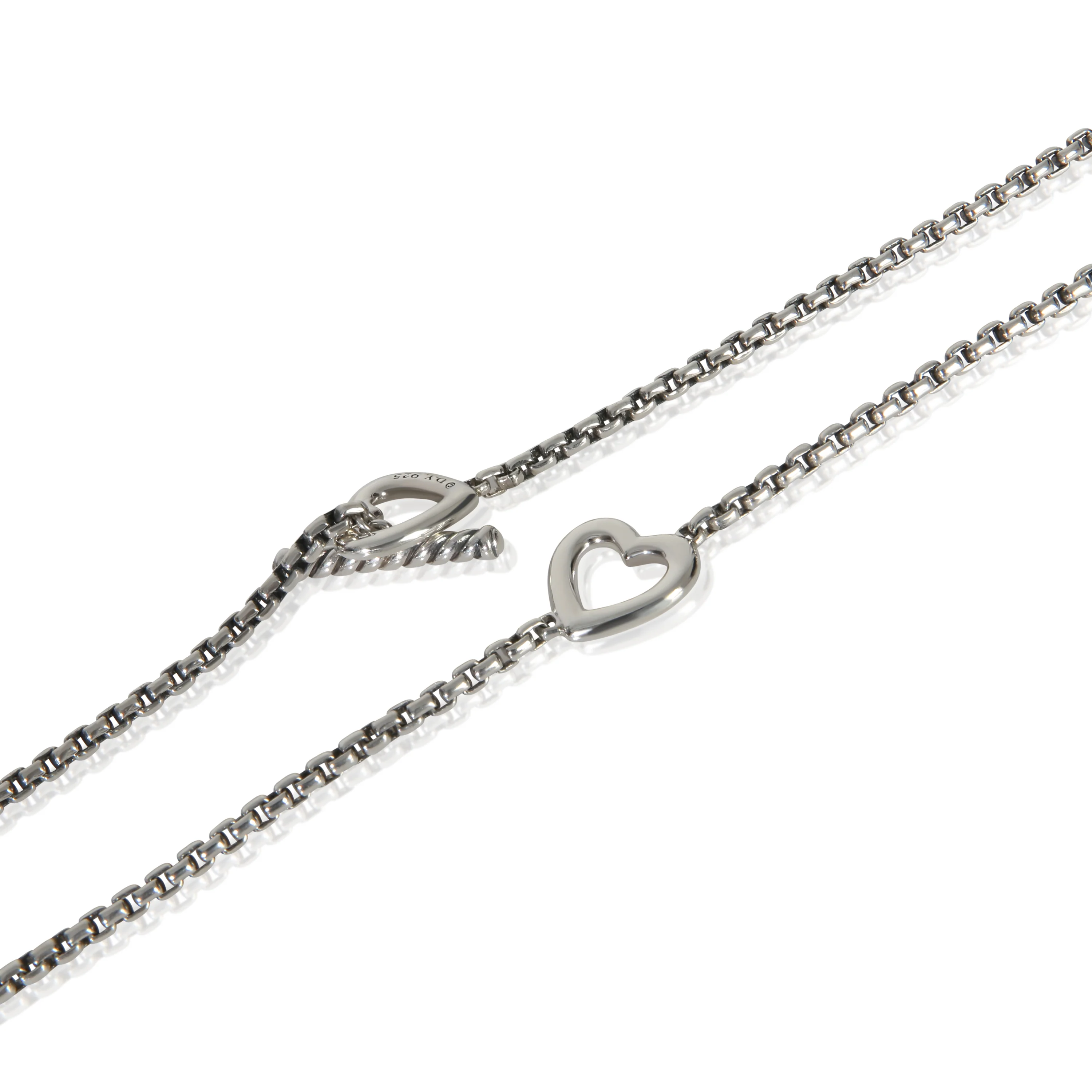 Sterling Silver  Heart Station Necklace - Image 2
