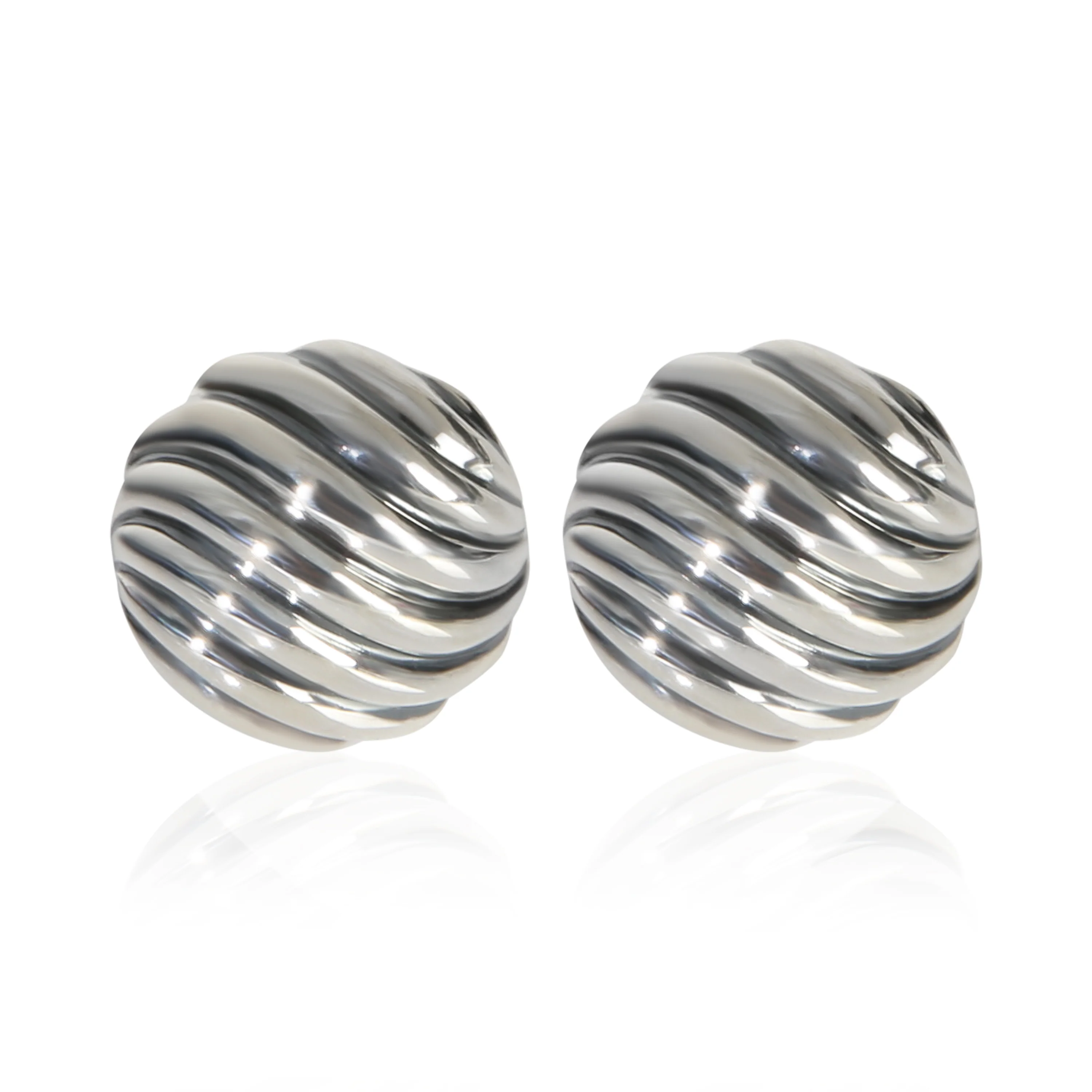 Sterling Silver  Sculpted Cable Earrings
