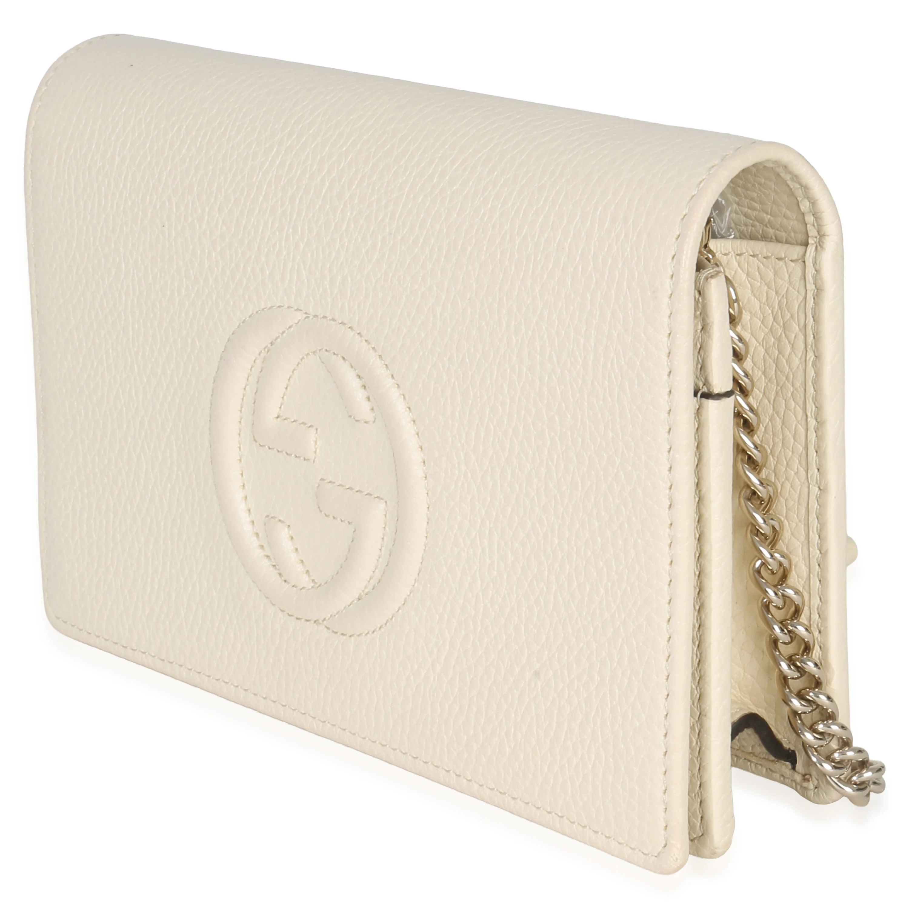 Cream Pebbled Calfskin Soho Wallet On Chain - Image 2