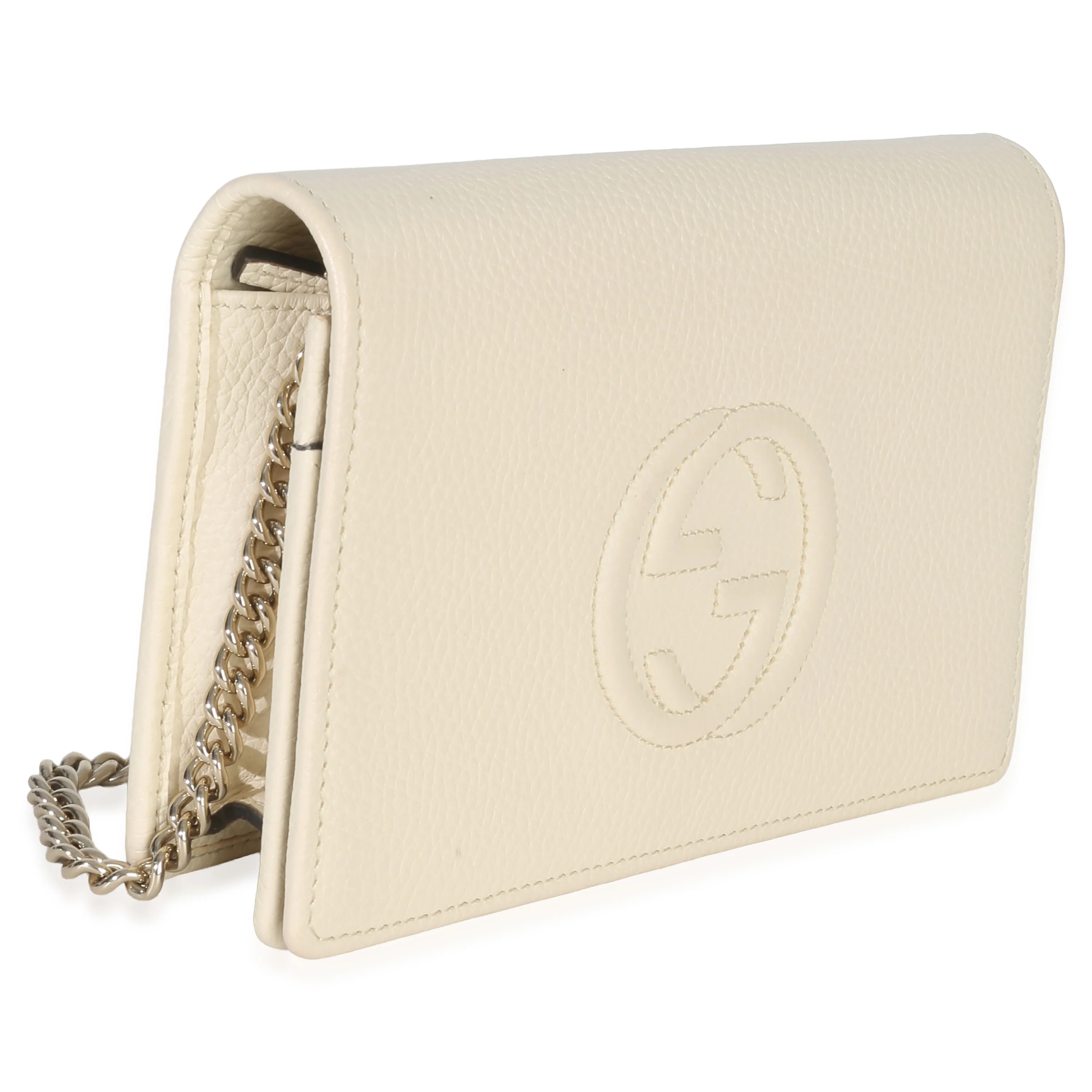 Cream Pebbled Calfskin Soho Wallet On Chain - Image 3