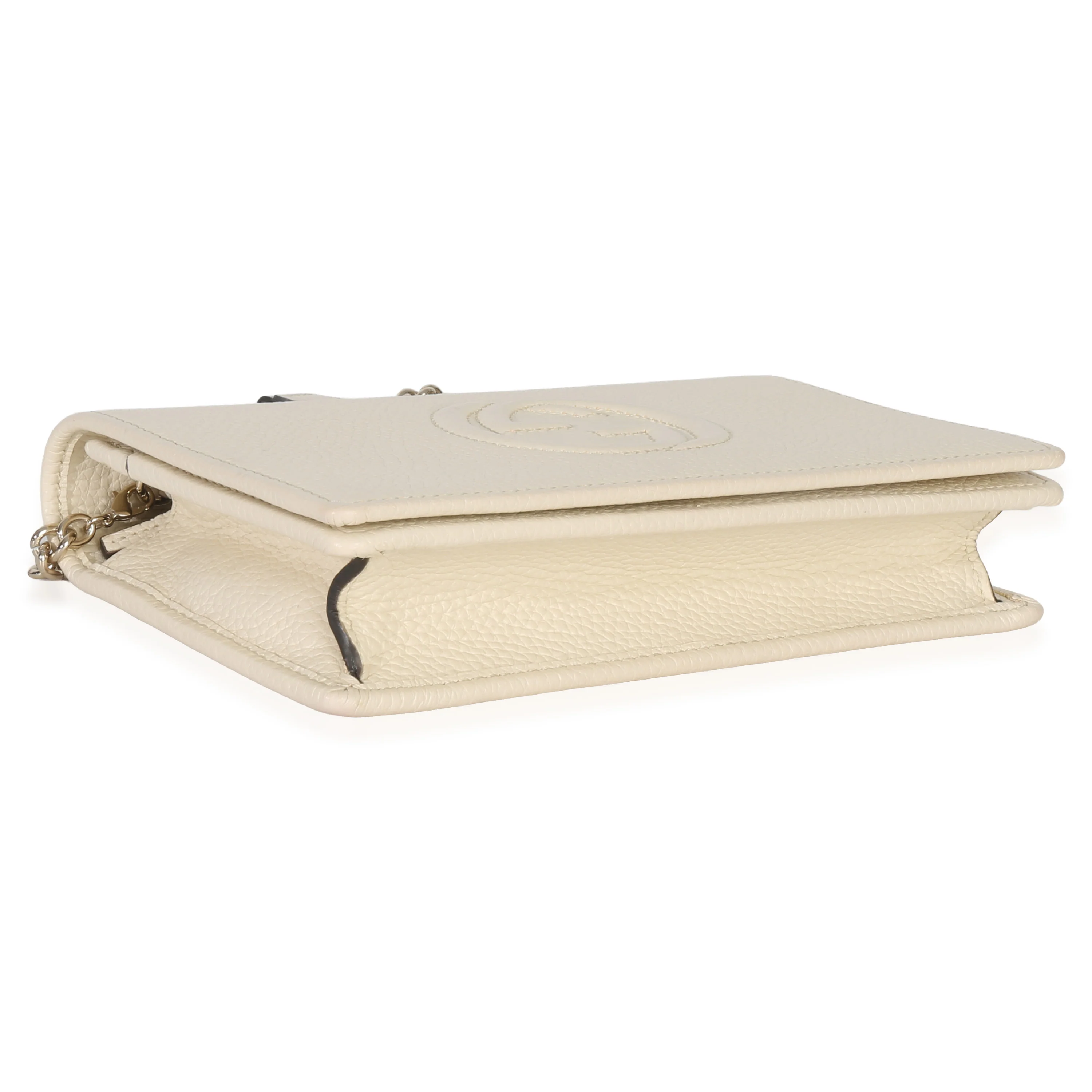 Cream Pebbled Calfskin Soho Wallet On Chain - Image 6