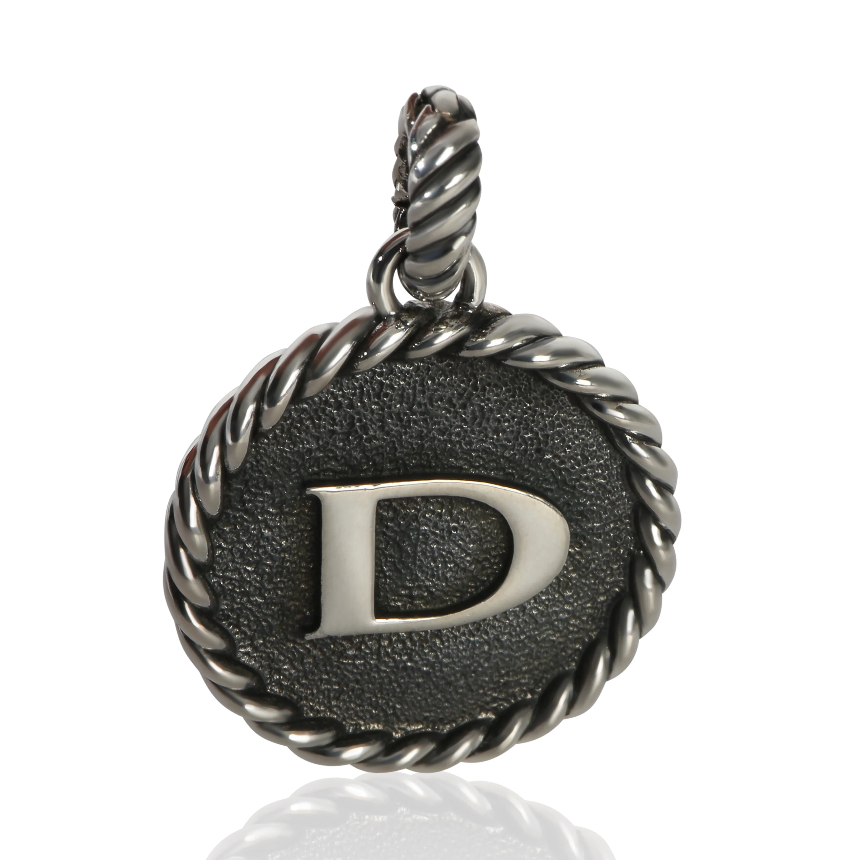 Sterling Silver  Large Initial D Pendant