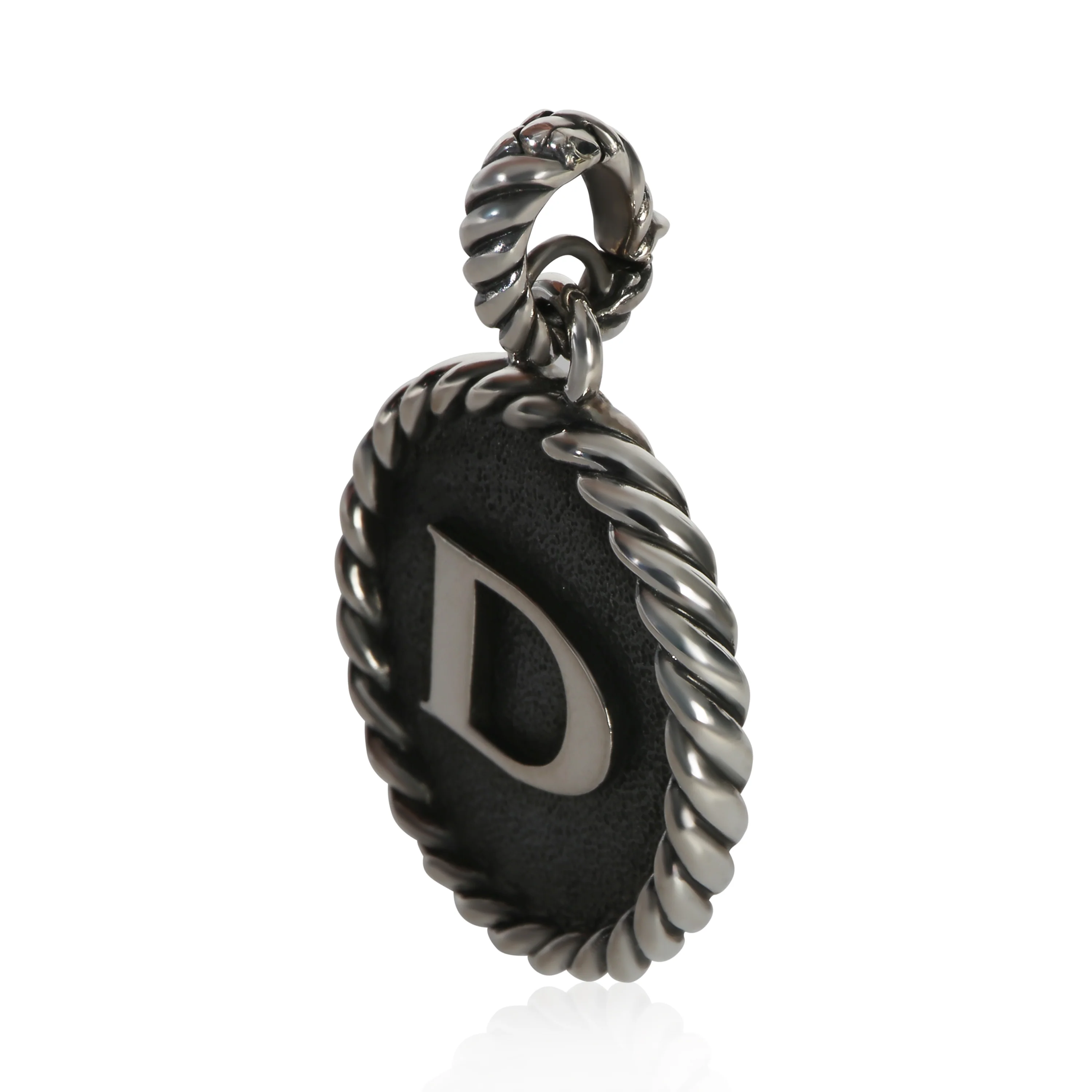Sterling Silver  Large Initial D Pendant - Image 2