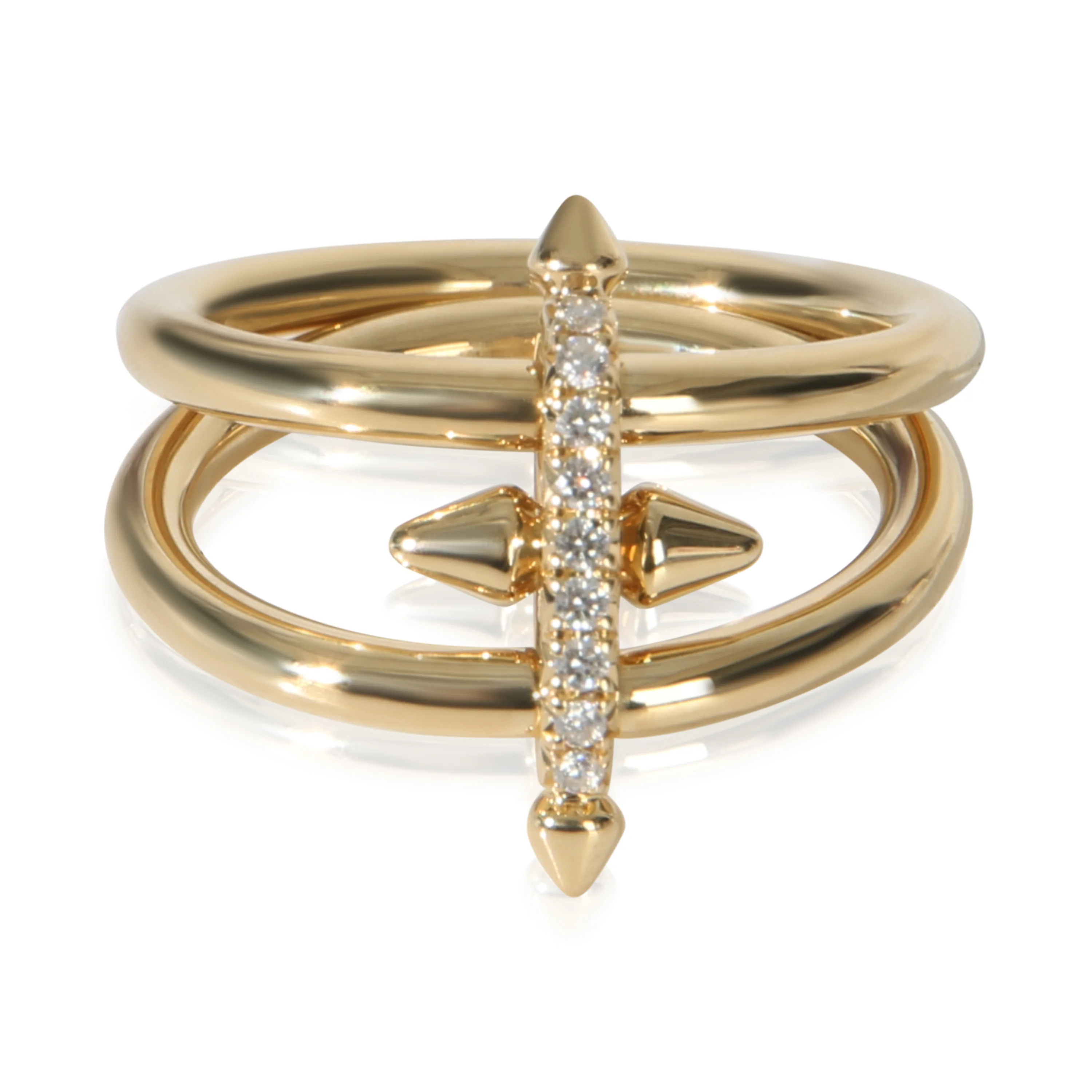 Yellow Gold Diamond Two Row Titan By Pharrell Ring