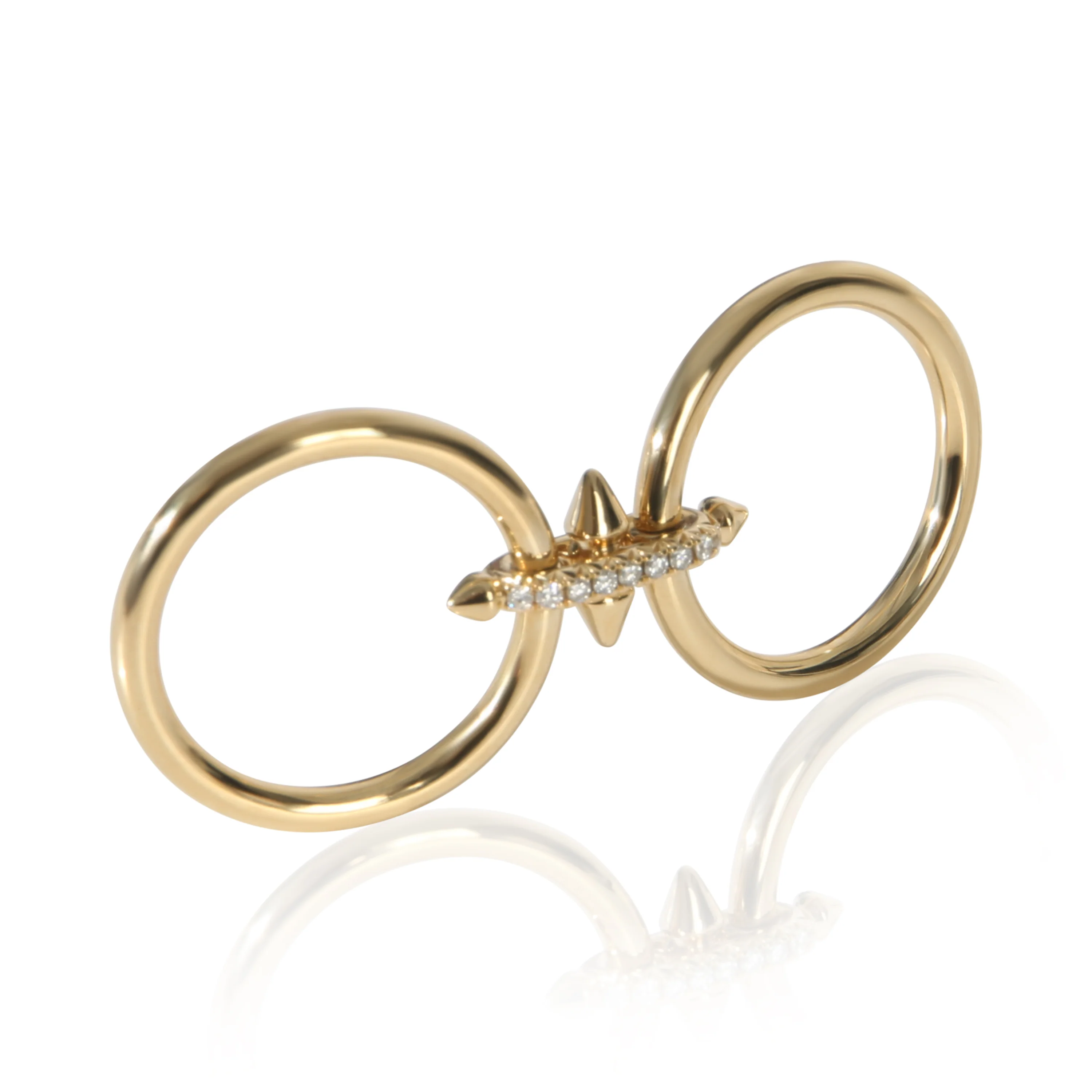 Yellow Gold Diamond Two Row Titan By Pharrell Ring - Image 6