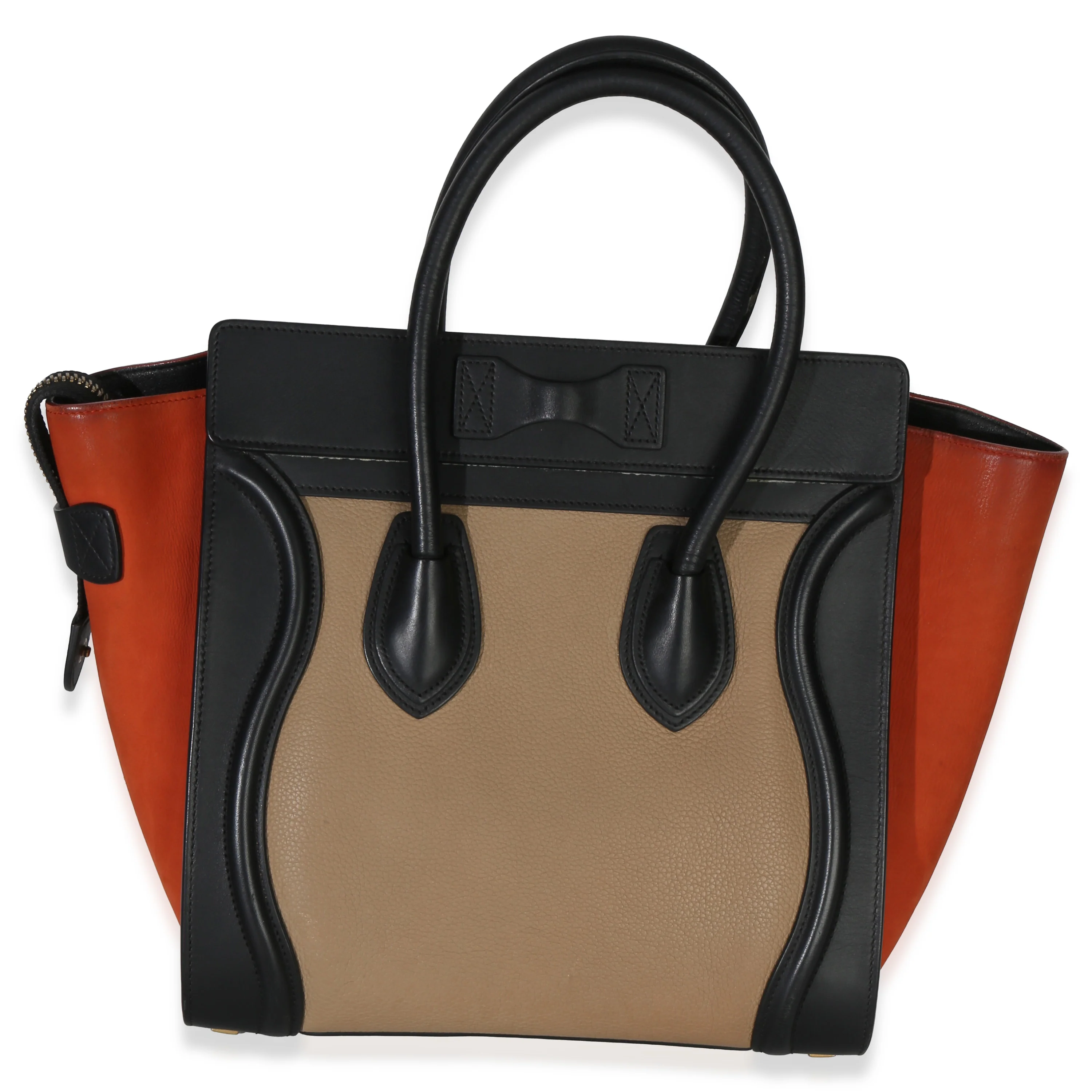 Beige Multicolor Drummed Calfskin Nubuck Nano Luggage Tote - Image 4