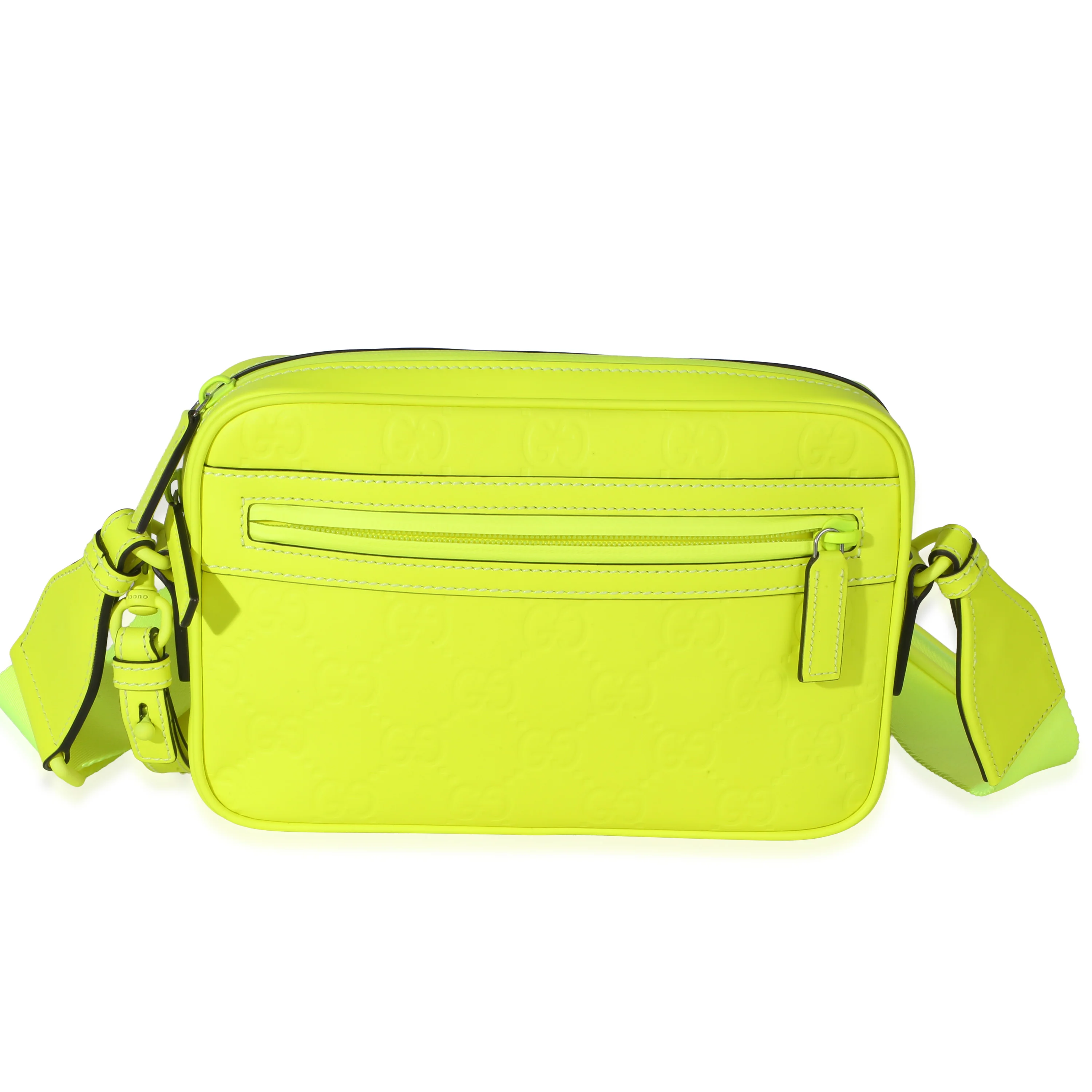 Fluorescent Yellow Rubber Effect Monogram GG Crossbody Bag