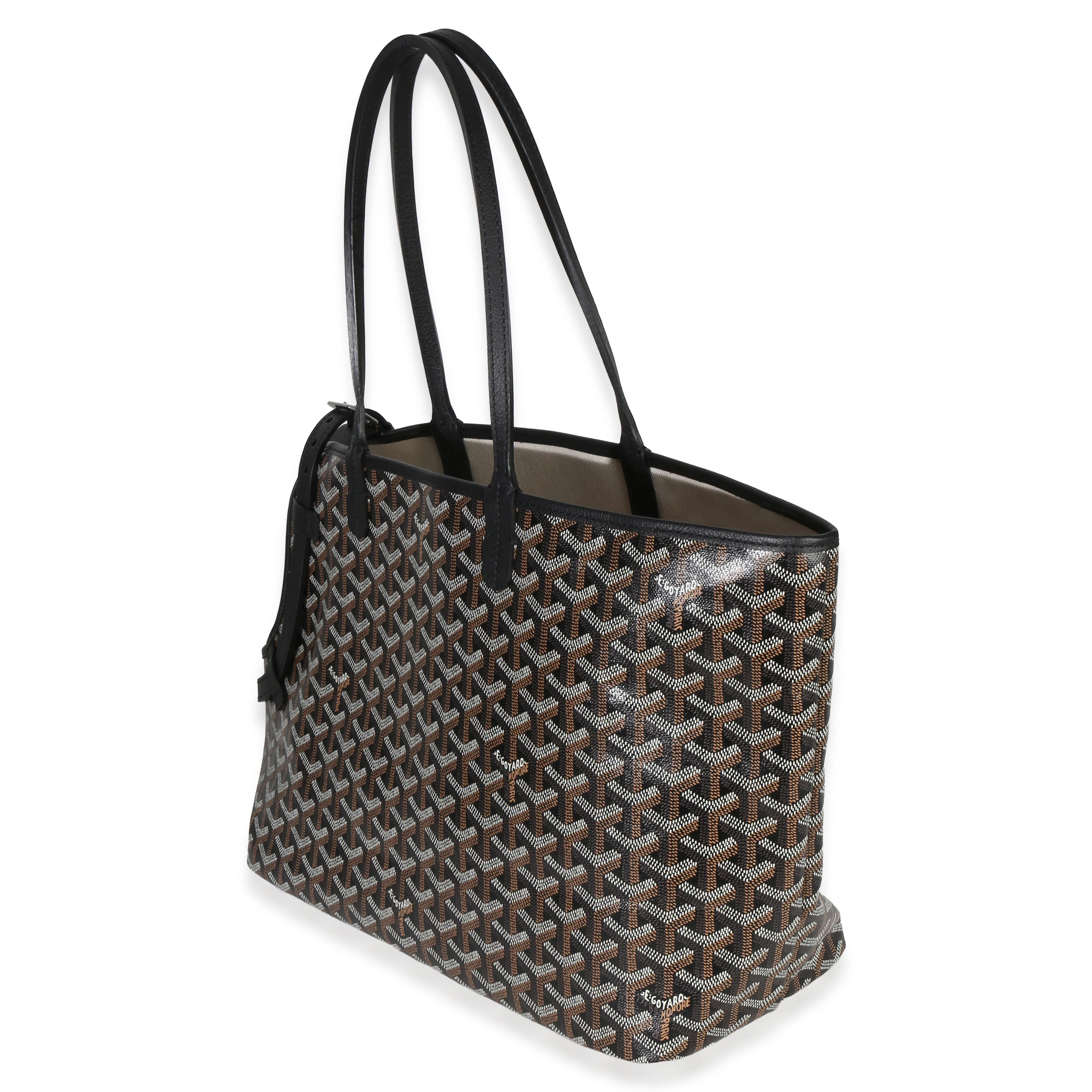 Black Goyardine Canvas Chien Gris Pet Carrier Tote - Image 2