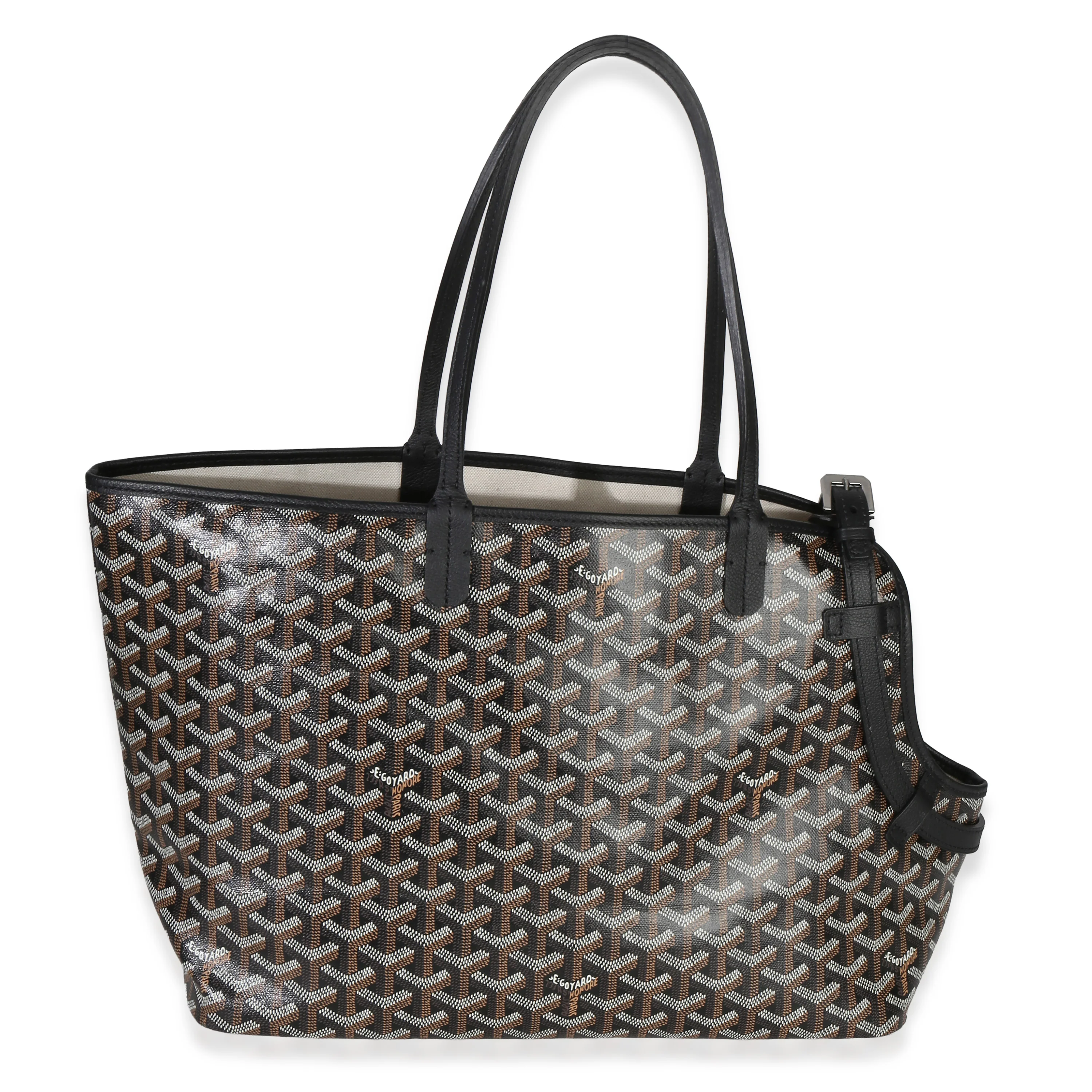 Black Goyardine Canvas Chien Gris Pet Carrier Tote - Image 4