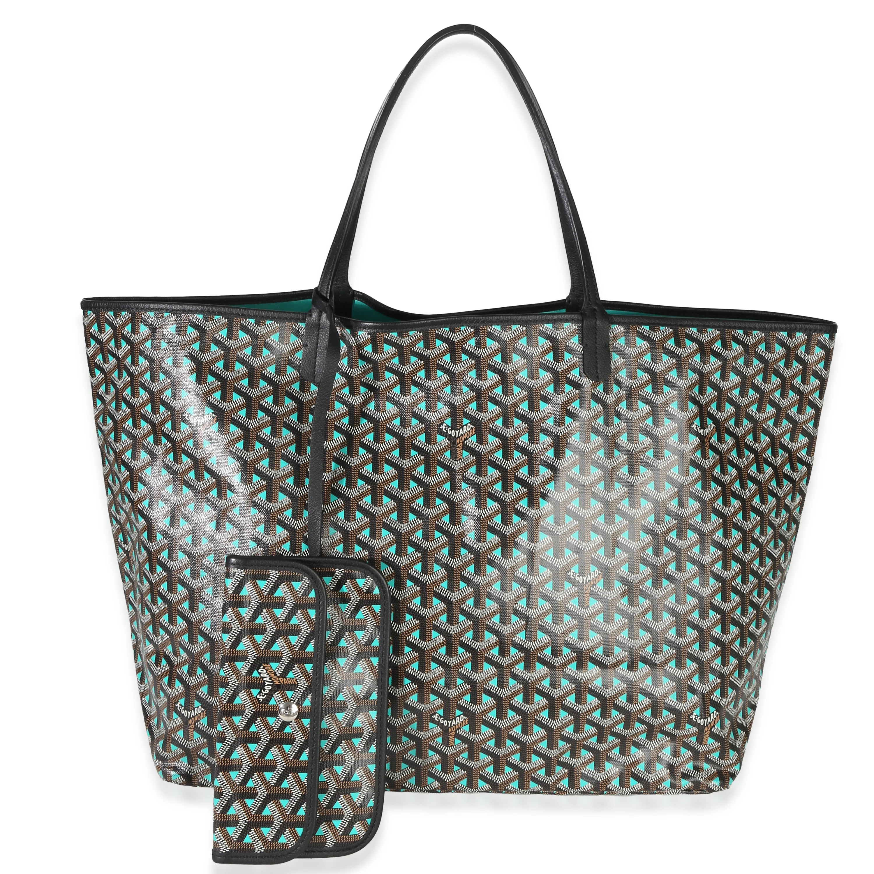 Turquoise Black Opaline Goyardine Canvas Claire Voie Saint Louis GM
