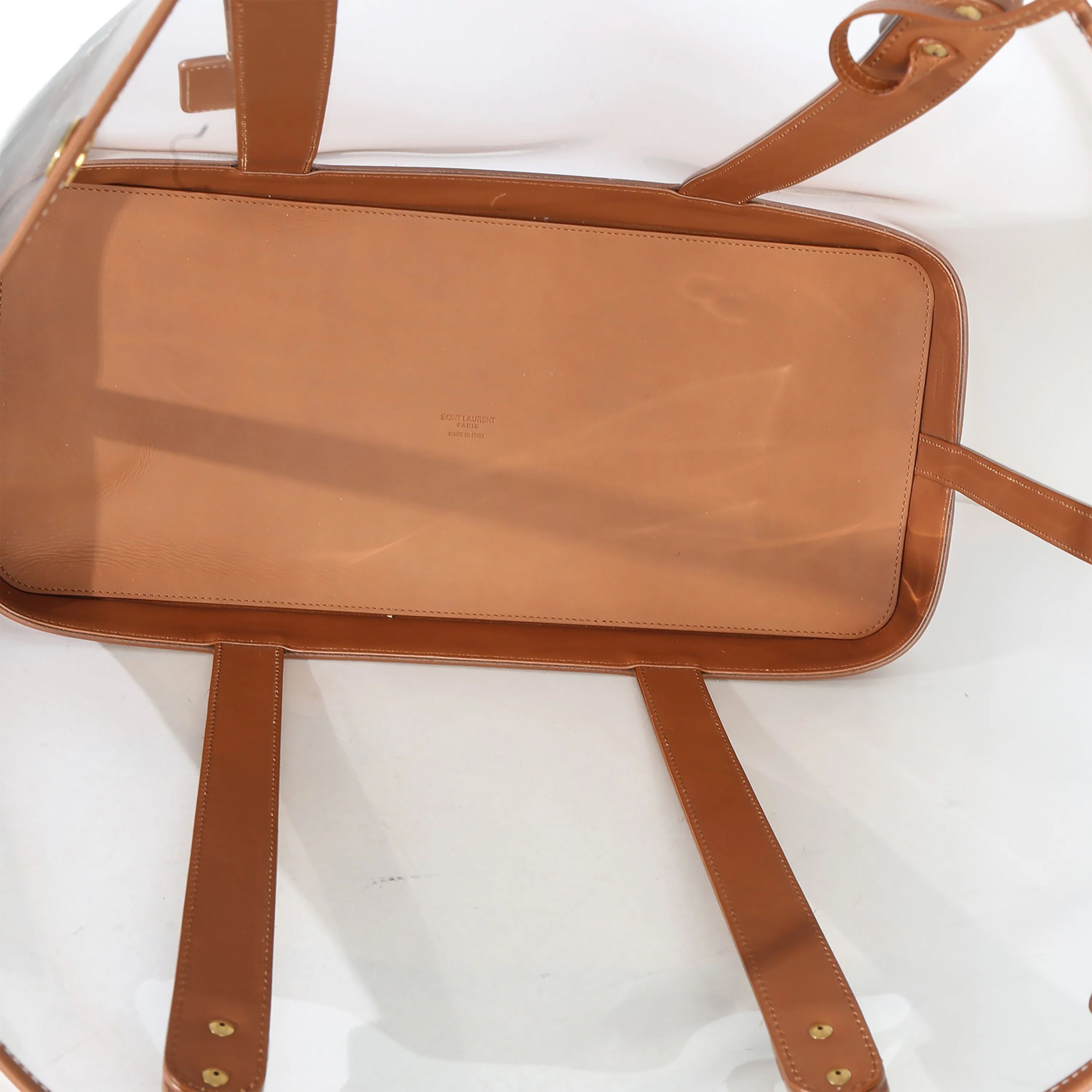 Brown Calfskin Vinyl Cabas Tote - Image 7