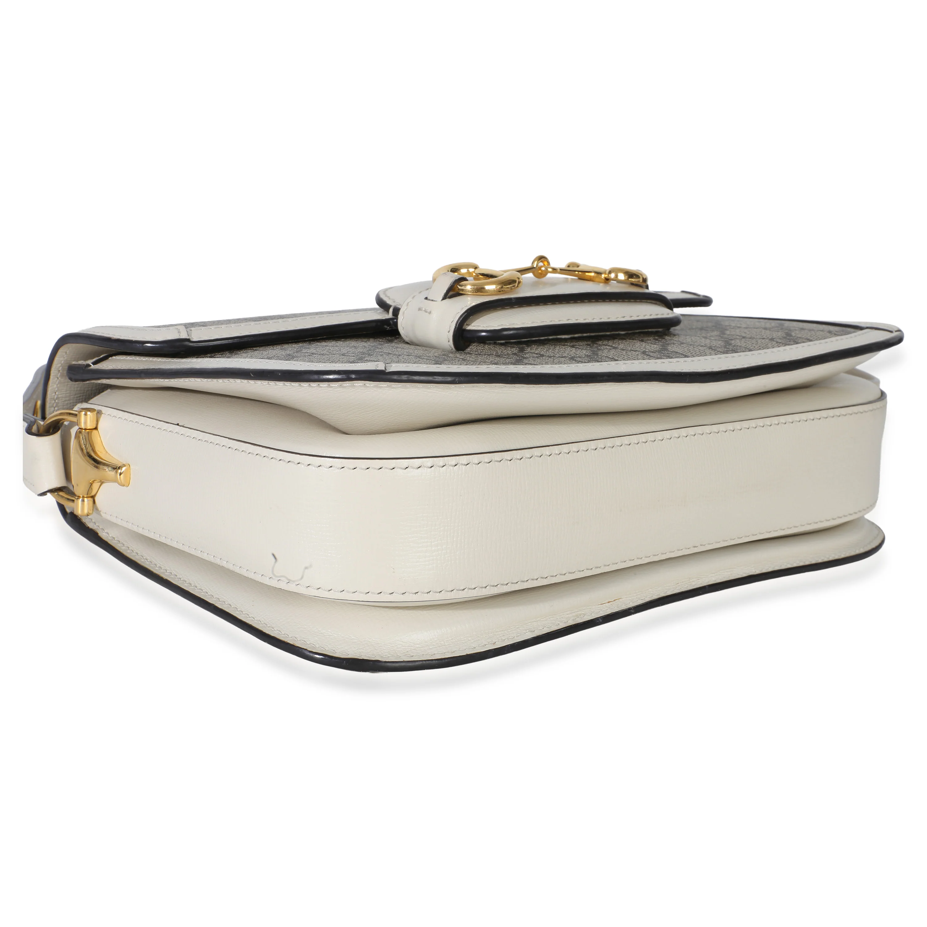 Mystic White Beige GG Supreme Azalea Calfskin Horsebit 1955 Shoulder Bag - Image 6