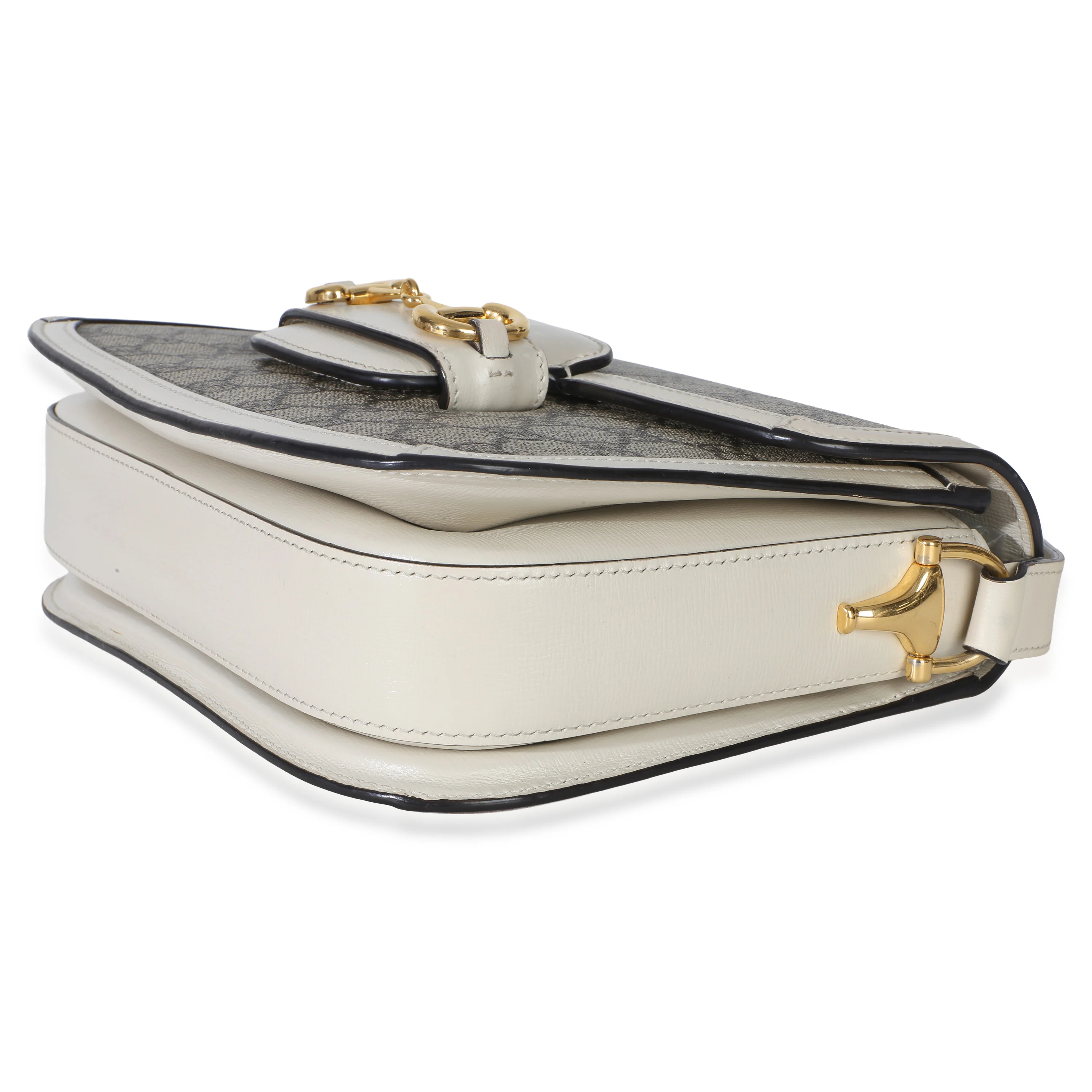 Mystic White Beige GG Supreme Azalea Calfskin Horsebit 1955 Shoulder Bag - Image 7