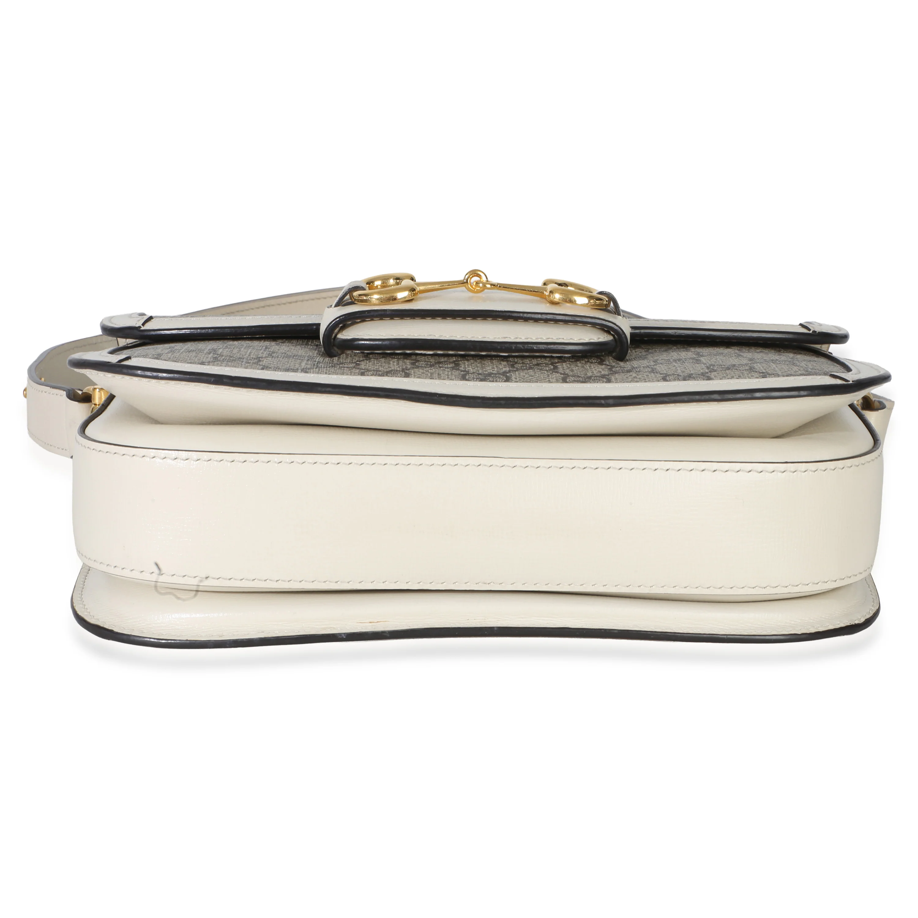 Mystic White Beige GG Supreme Azalea Calfskin Horsebit 1955 Shoulder Bag - Image 8