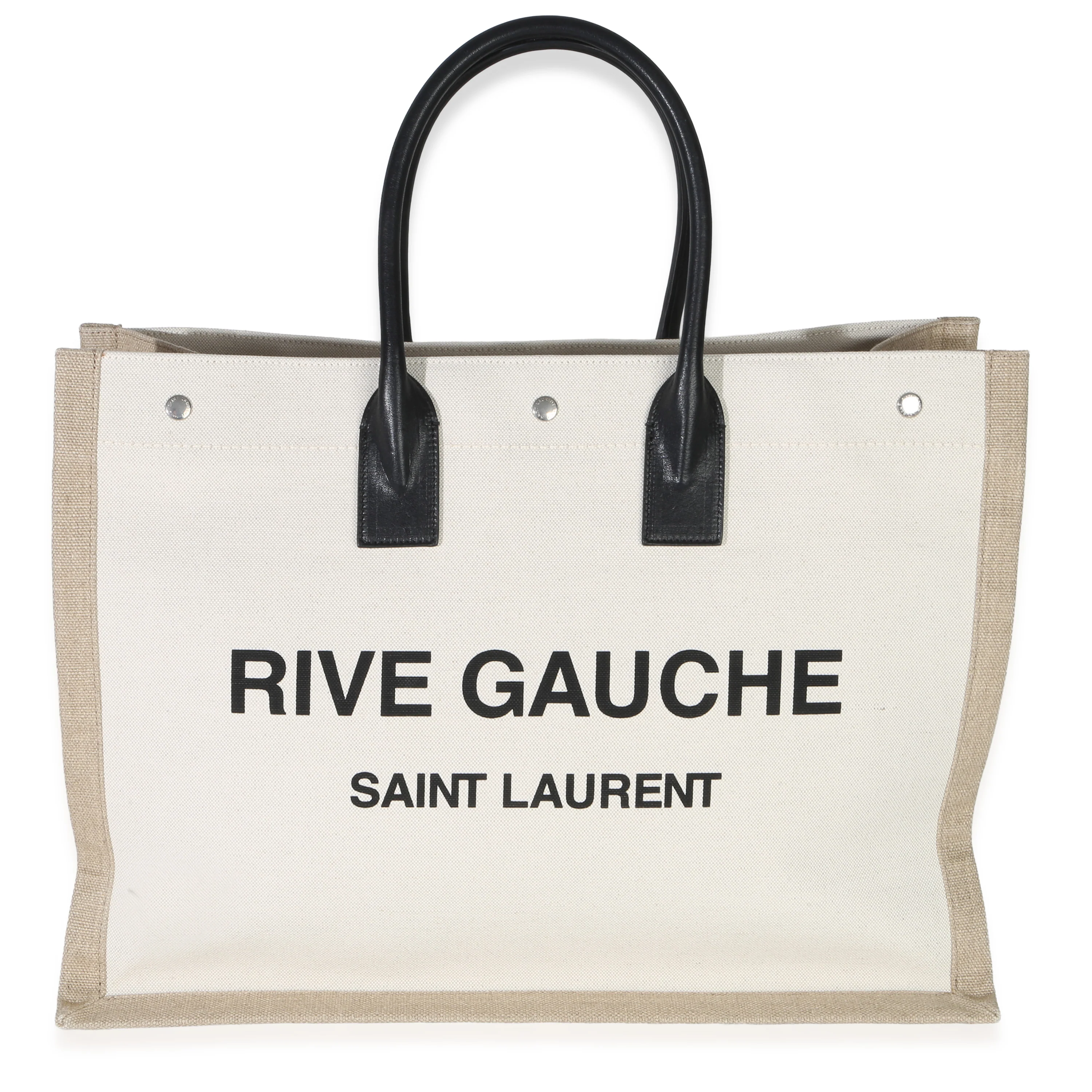 Beige Linen Rive Gauche Tote