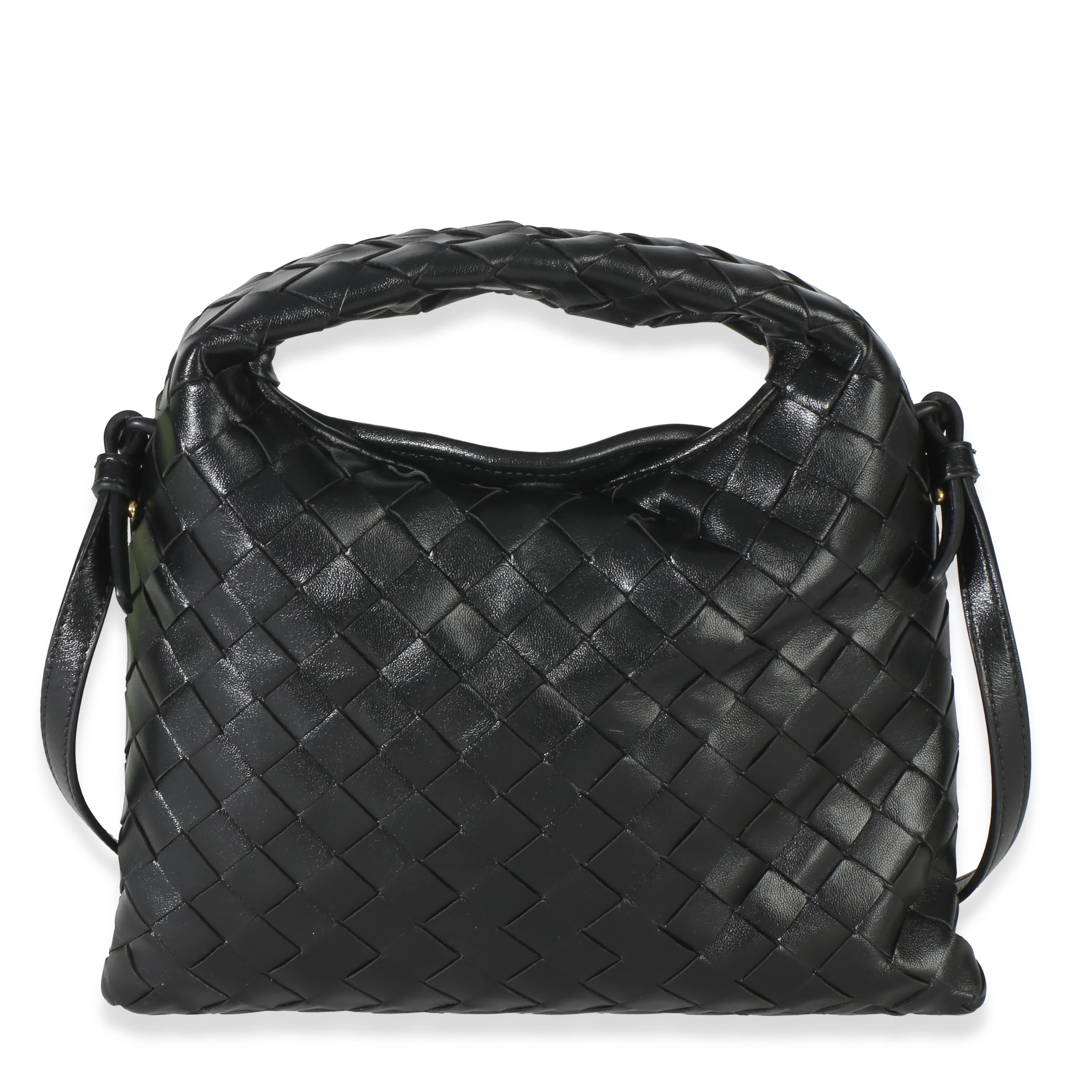 Black Nappa Intrecciato Mini Hop Hobo