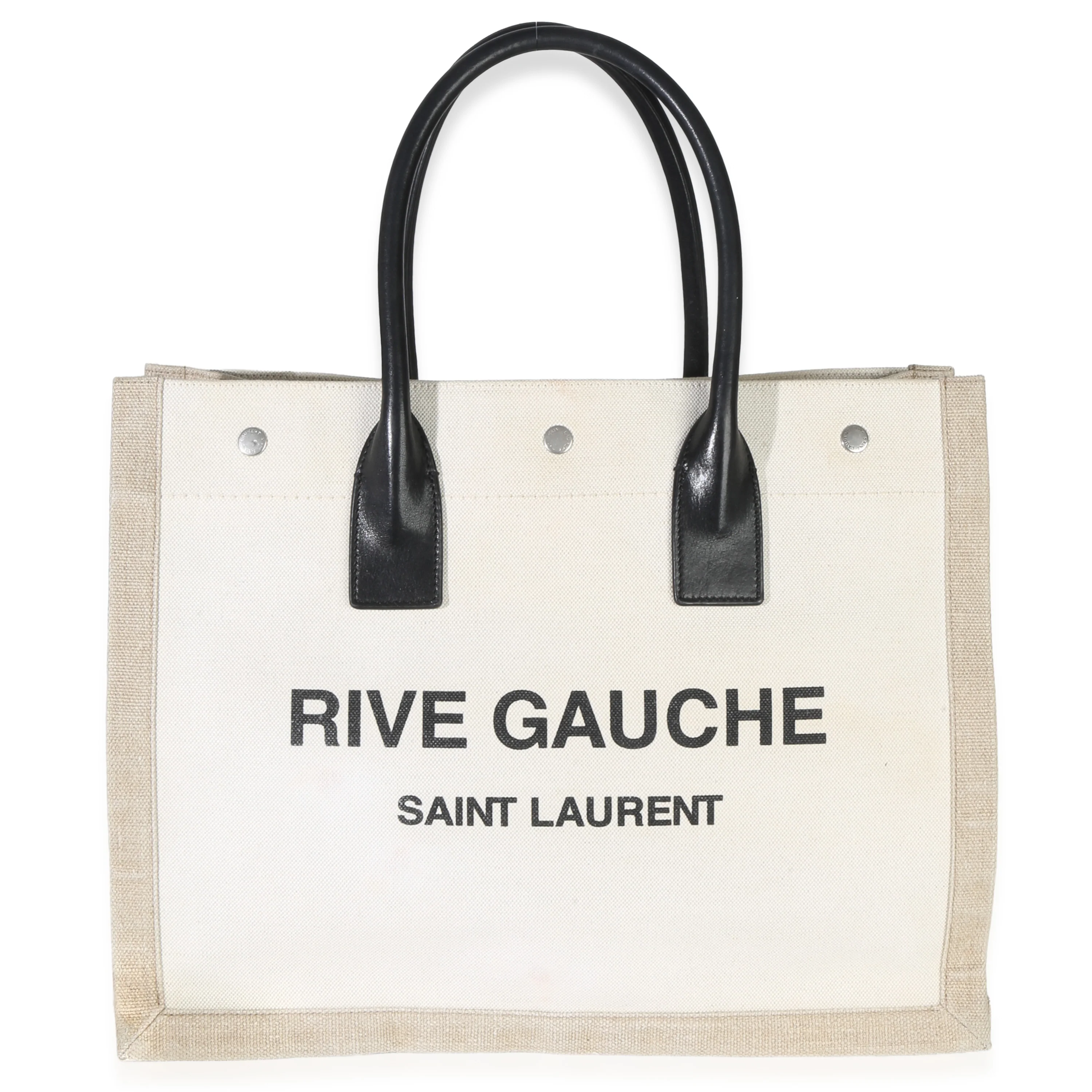 Beige Linen Rive Gauche Tote
