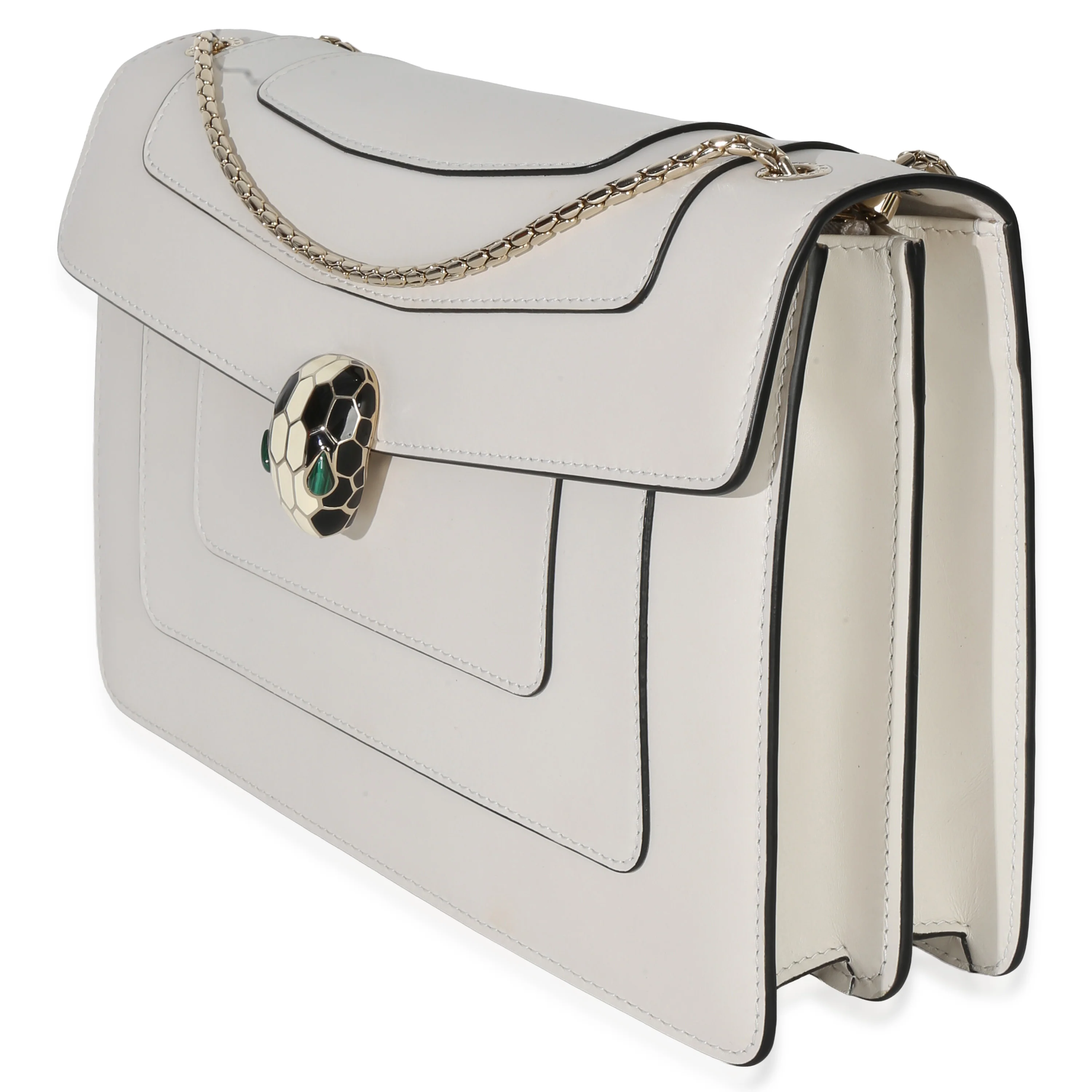 Bvlgari White Smooth Calfskin Serpenti Forever Shoulder Bag - Image 2