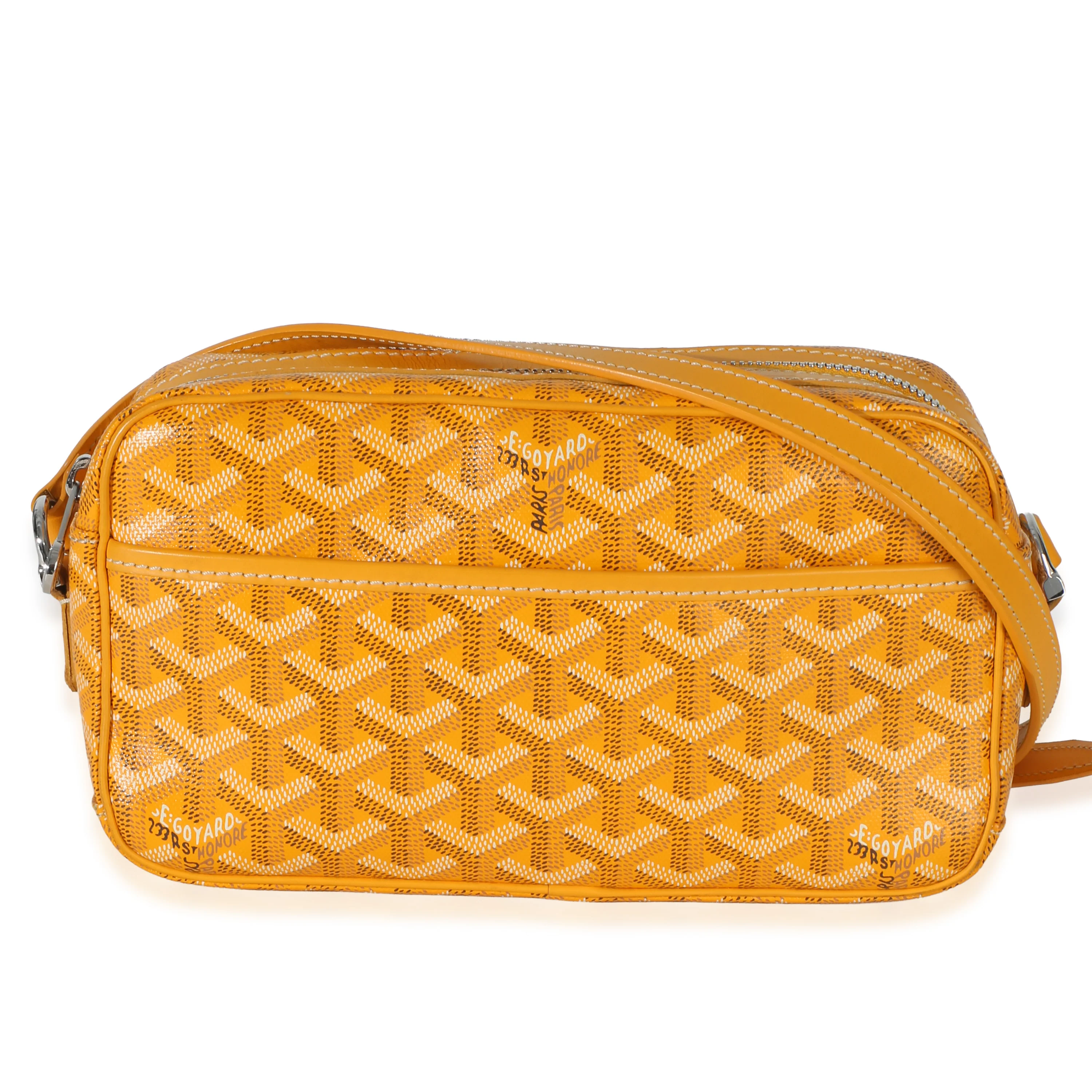Yellow Goyardine Canvas Sac Cap Vert PM