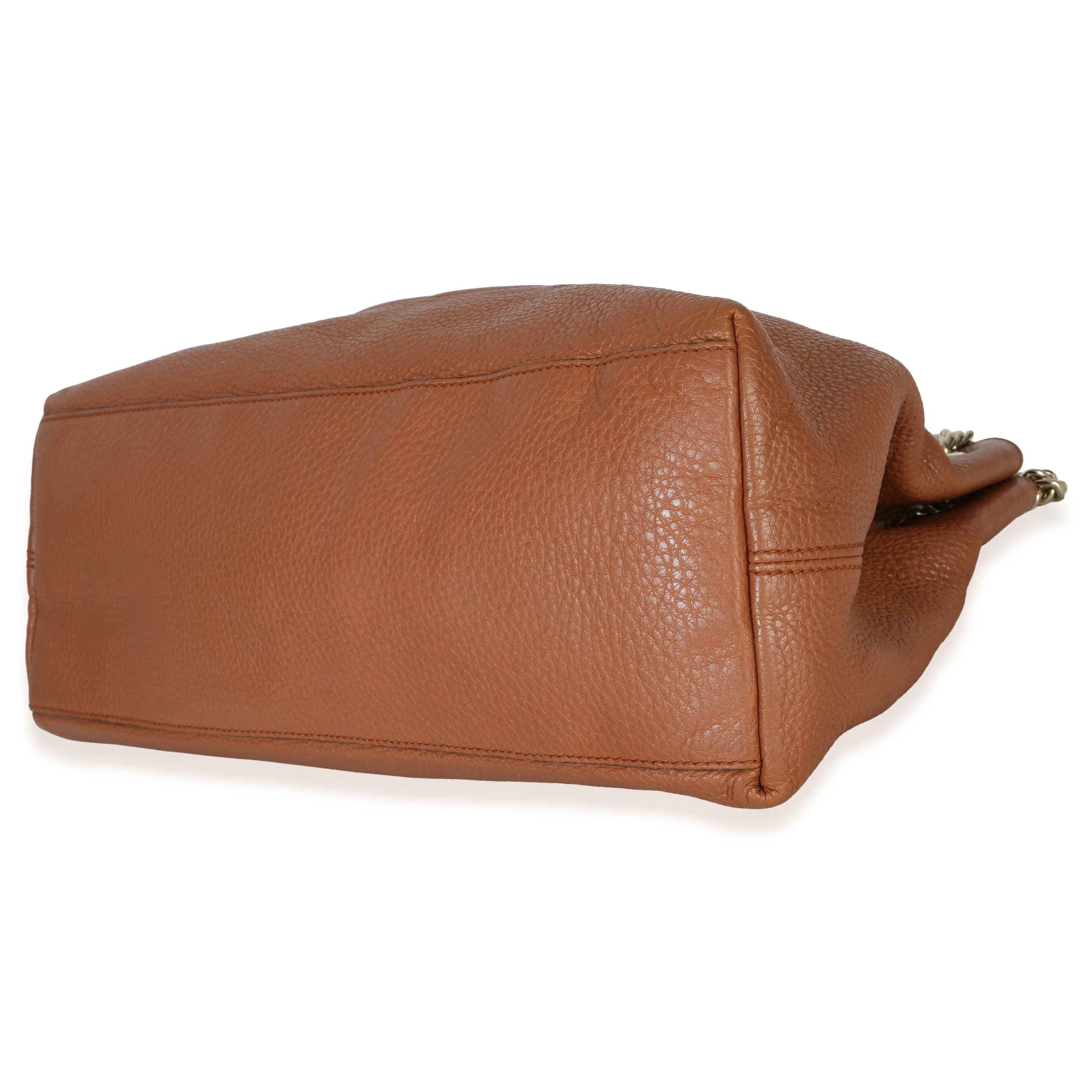 Brown Pebbled Calfskin Medium Soho Chain Tote - Image 7