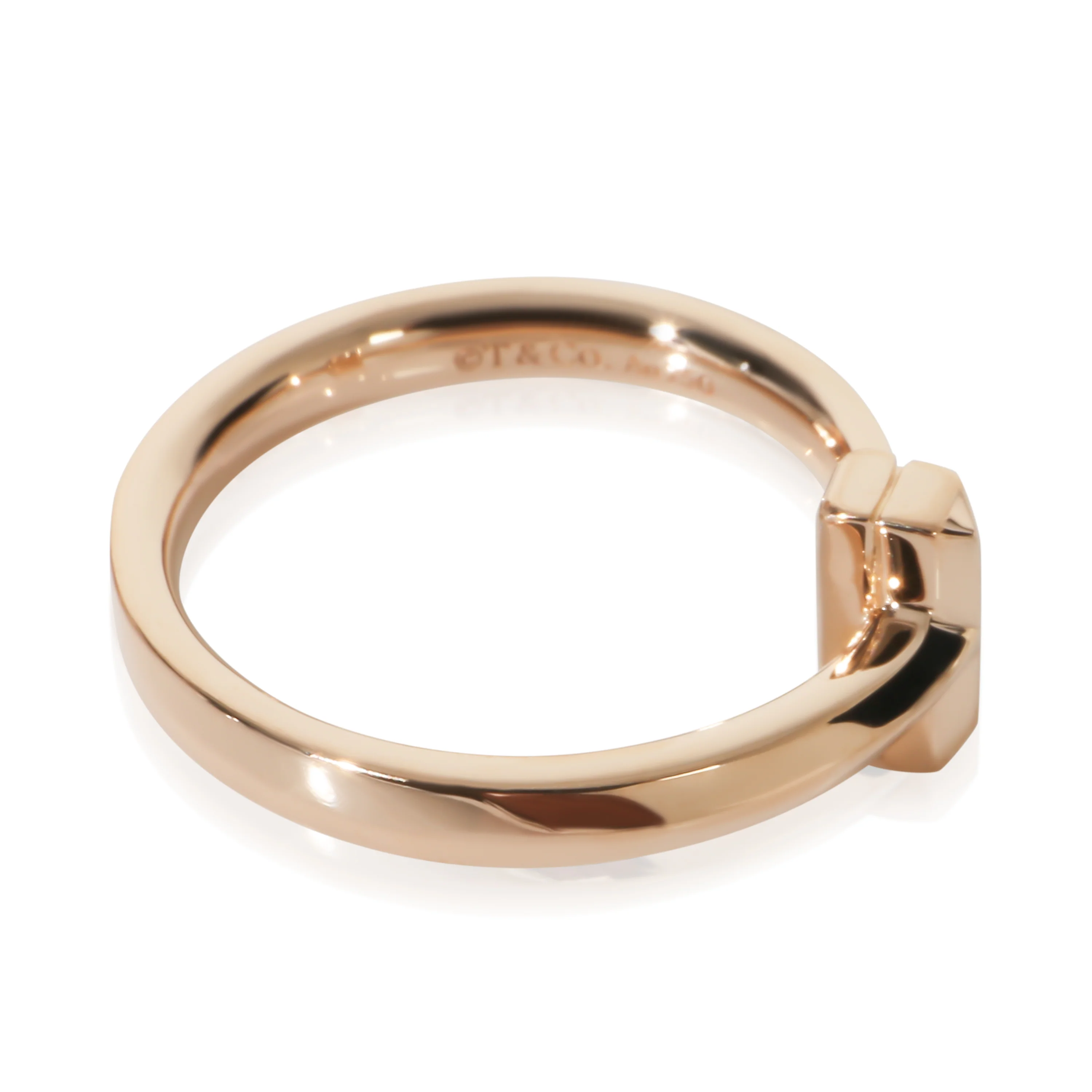 Rose Gold Diamond Tiffany T T1 Ring - Image 3