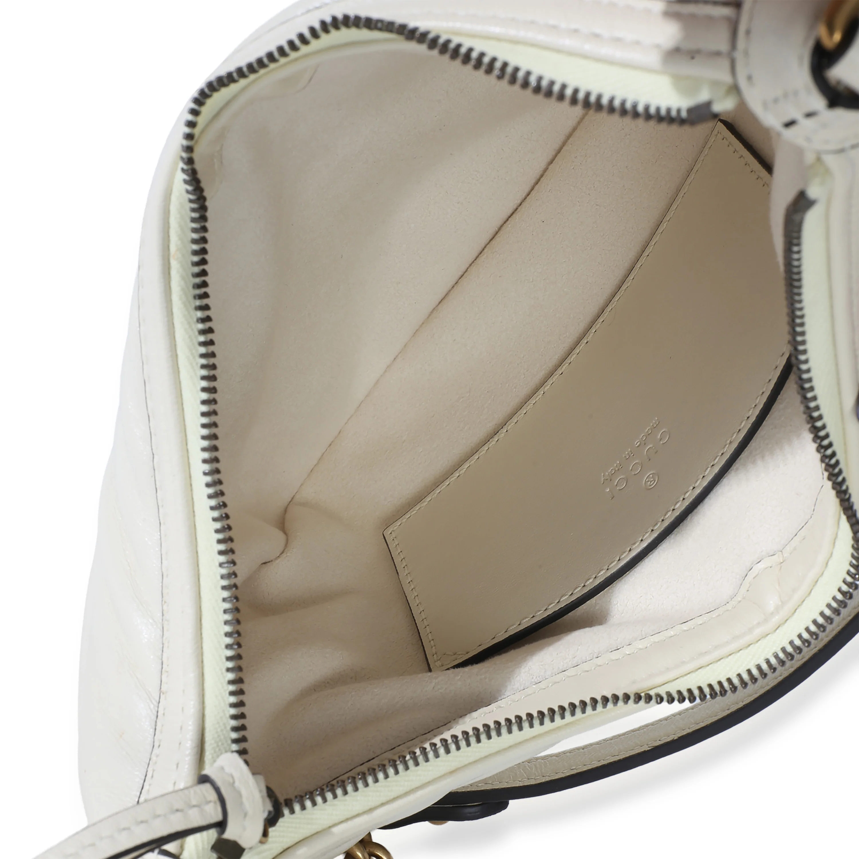 Cream GG Marmont Matelasse Small Chain Moon Hobo - Image 5
