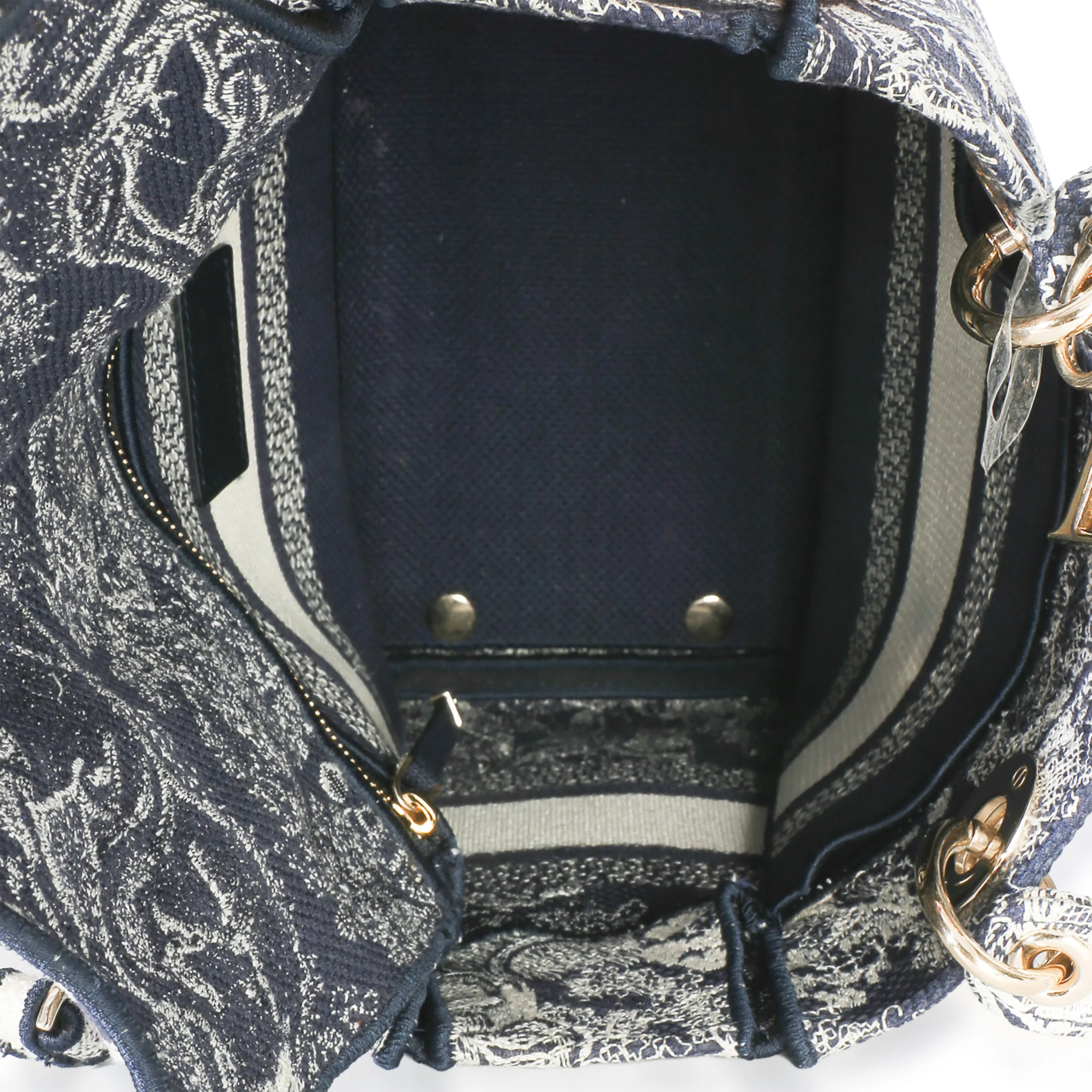 Navy Canvas Toile De Jouy Embroidered Medium Lady D-Lite - Image 9