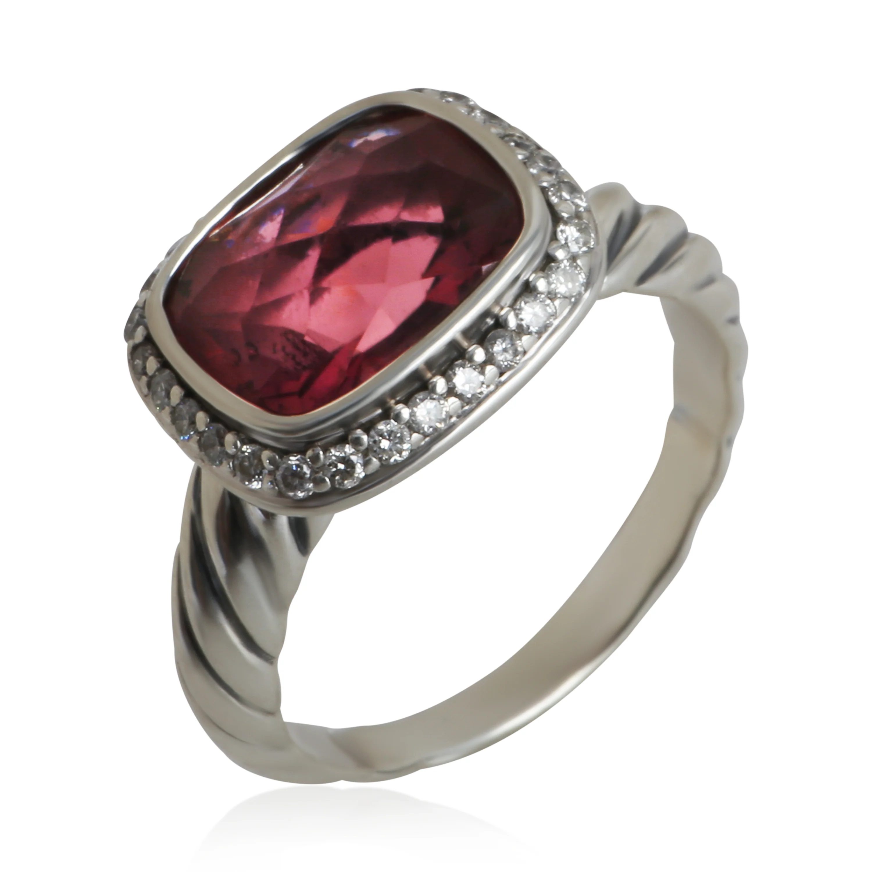 Sterling Silver Tourmaline and Diamond Noblesse Ring - Image 4