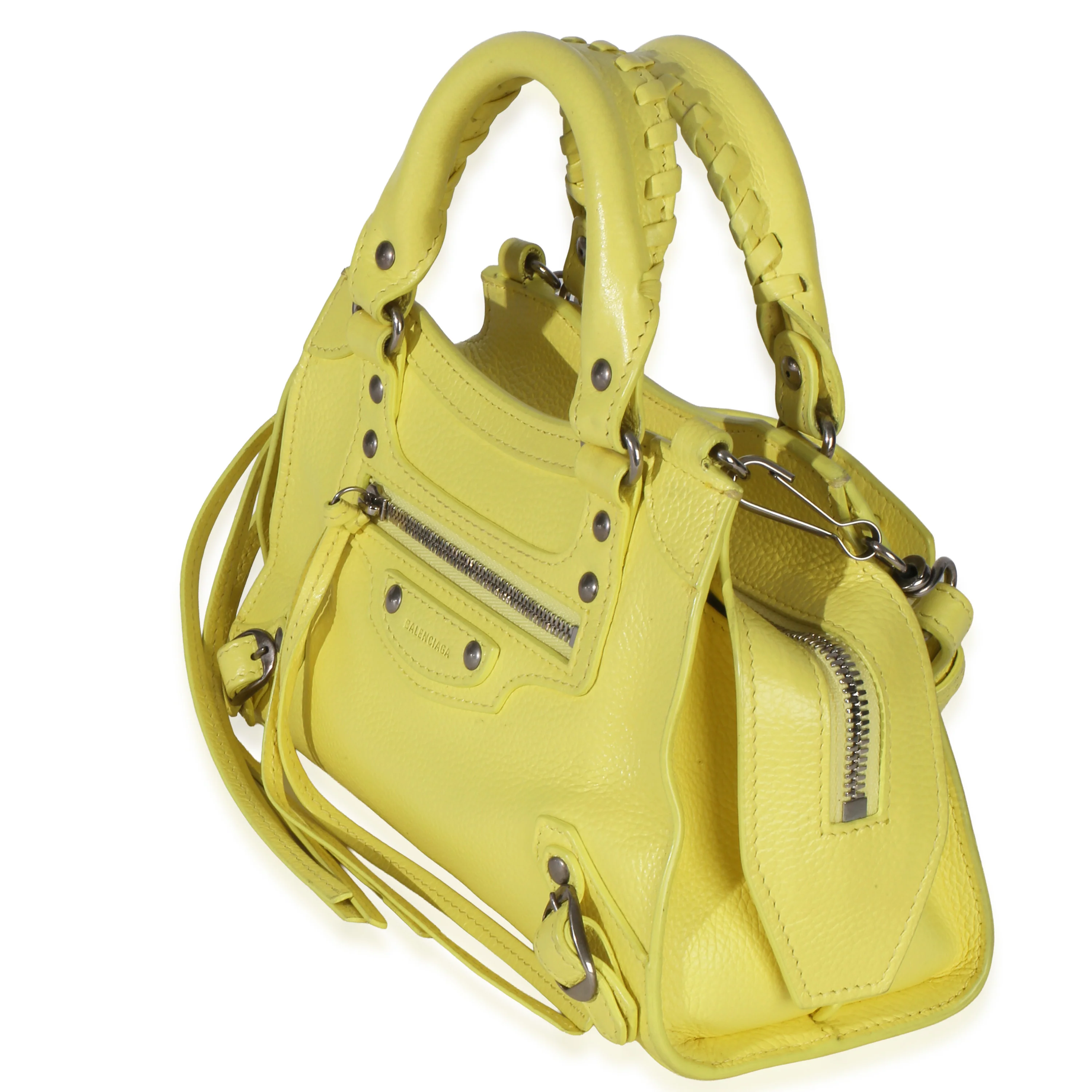 Yellow Grained Calfskin Small Neo Classic City Bag - Image 2