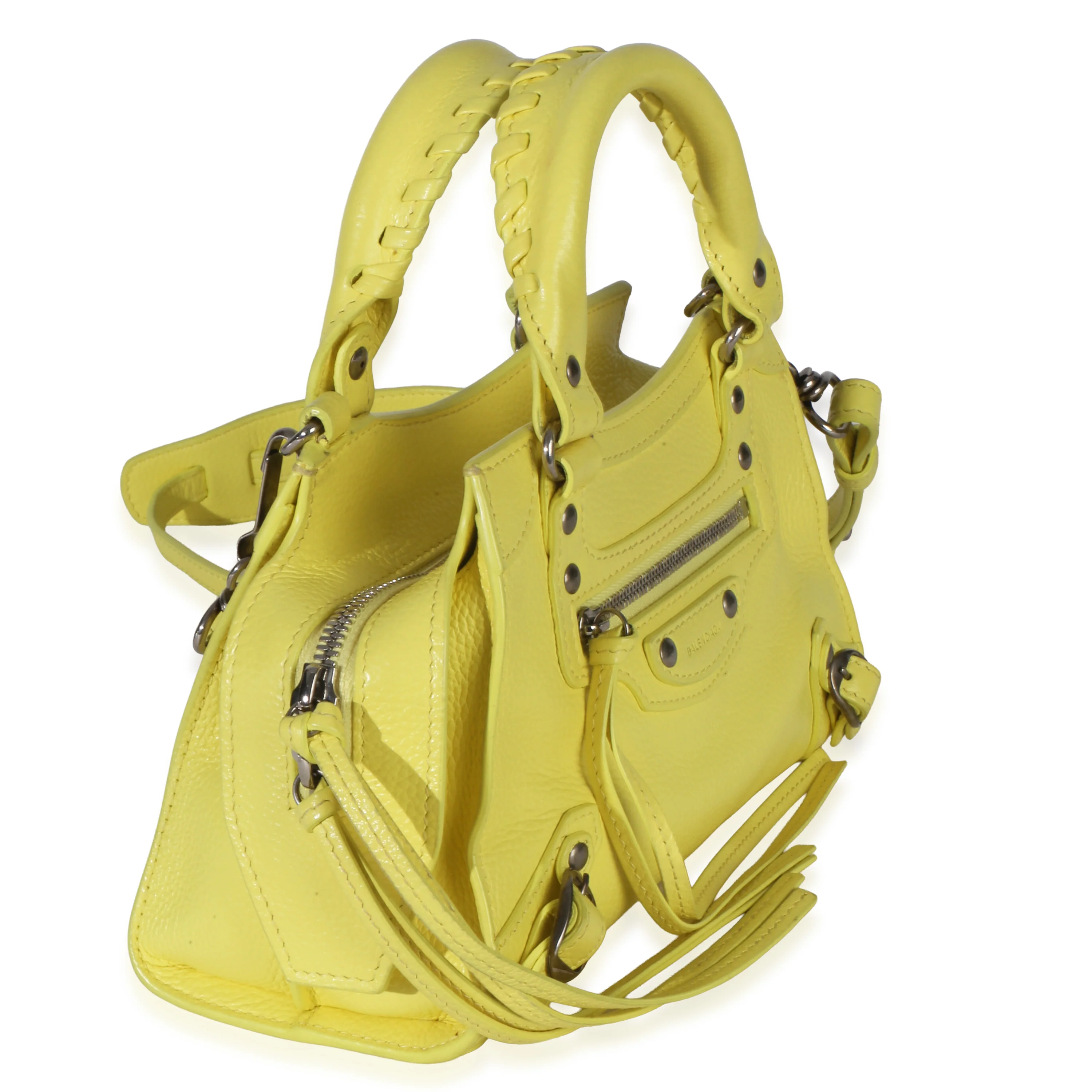 Yellow Grained Calfskin Small Neo Classic City Bag - Image 3