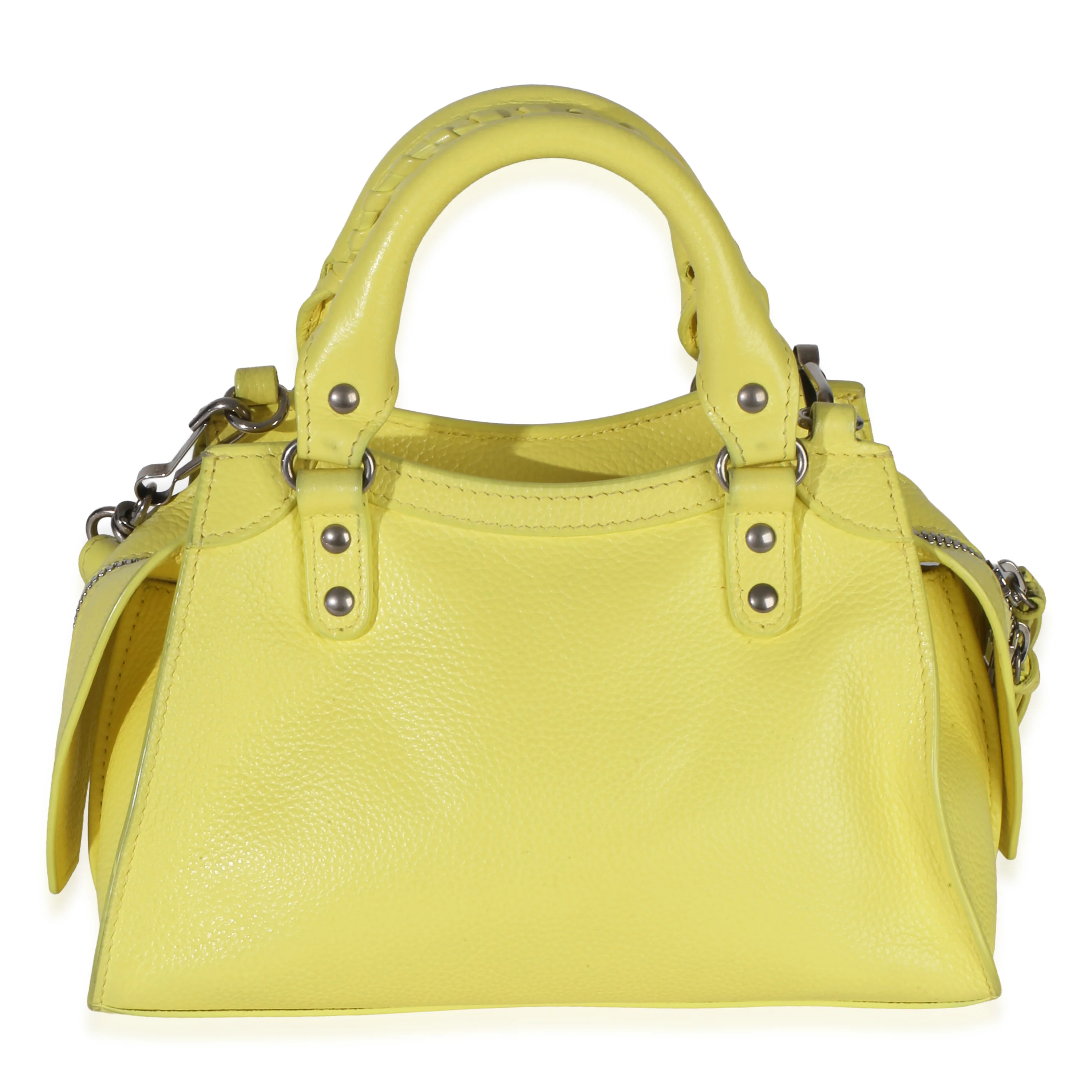 Yellow Grained Calfskin Small Neo Classic City Bag - Image 4