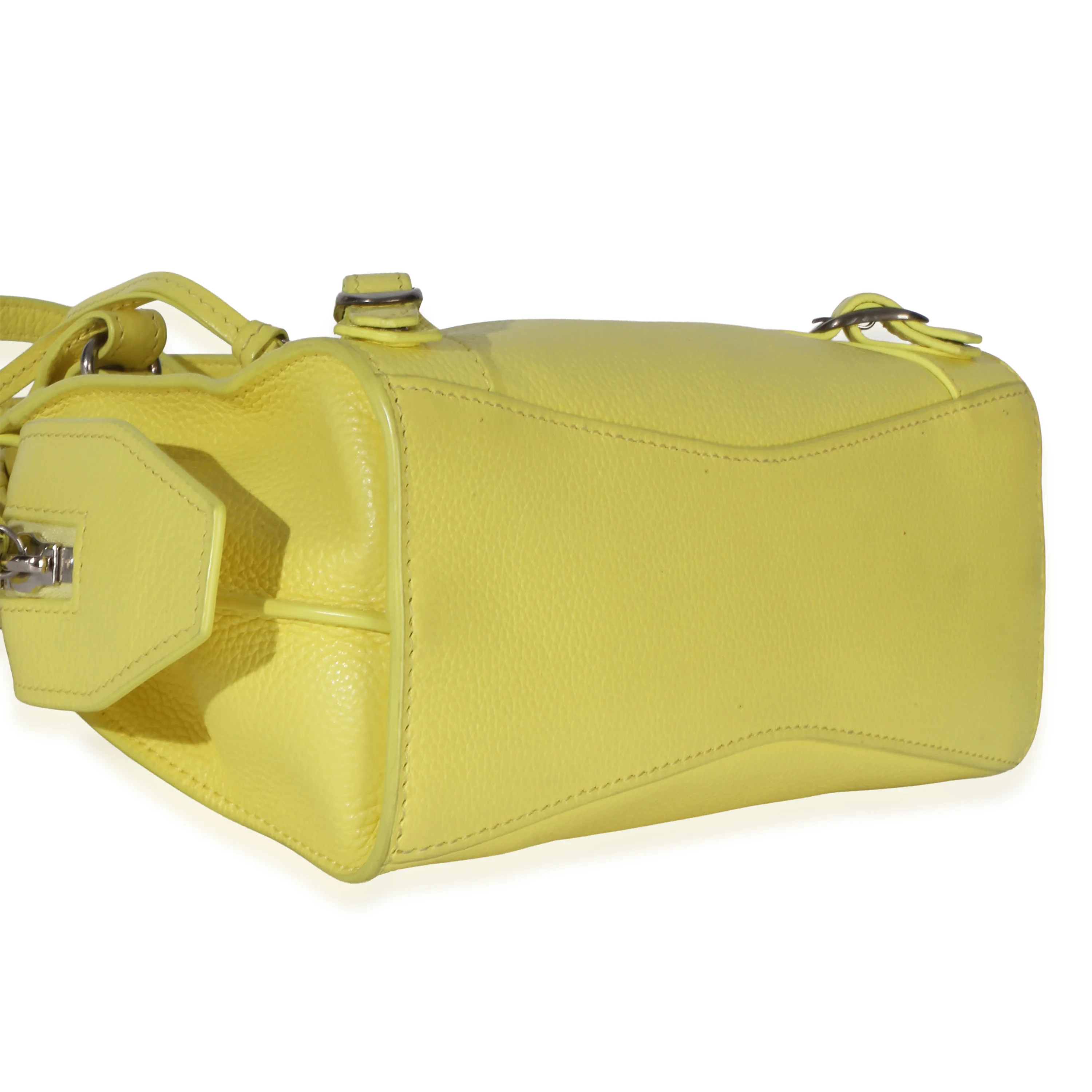 Yellow Grained Calfskin Small Neo Classic City Bag - Image 6