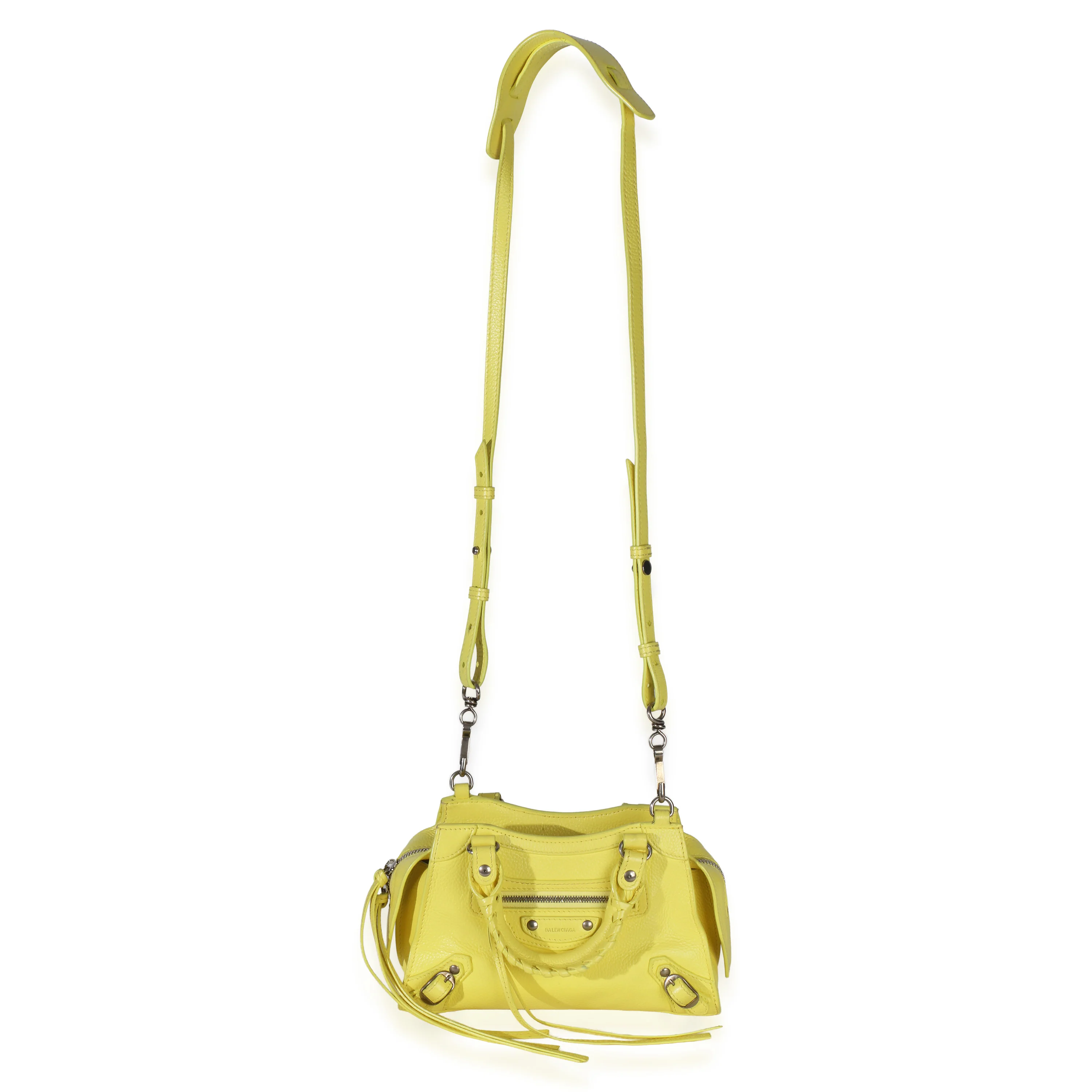 Yellow Grained Calfskin Small Neo Classic City Bag - Image 8