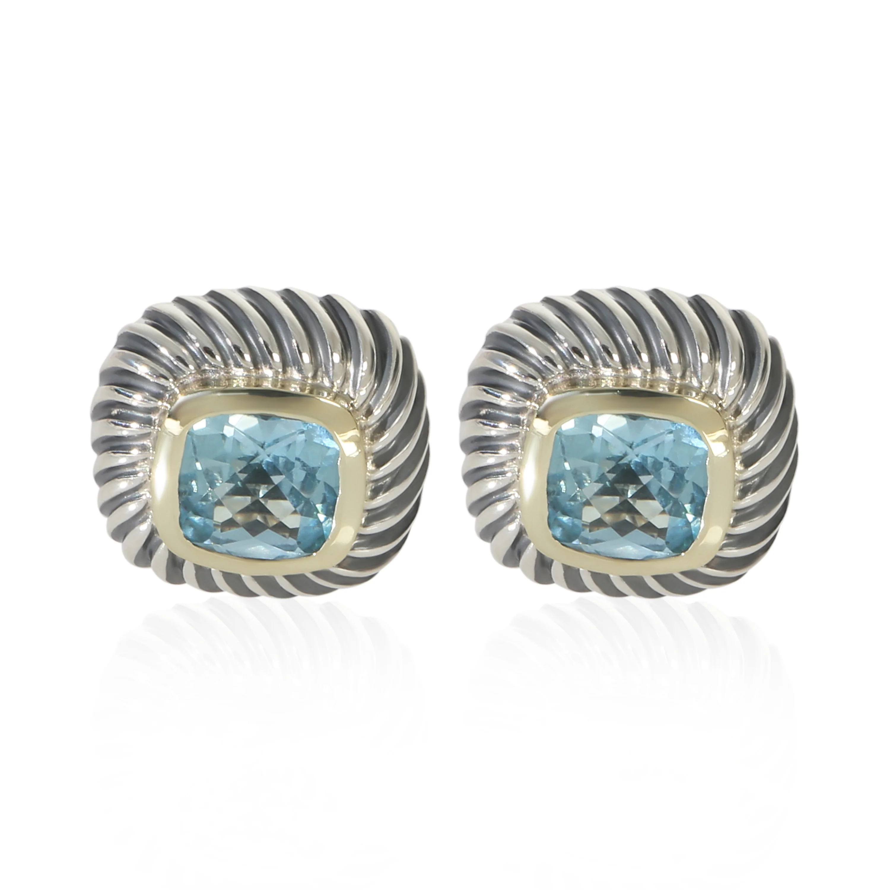 Yellow Gold & Sterling Silver Topaz Albion Earrings