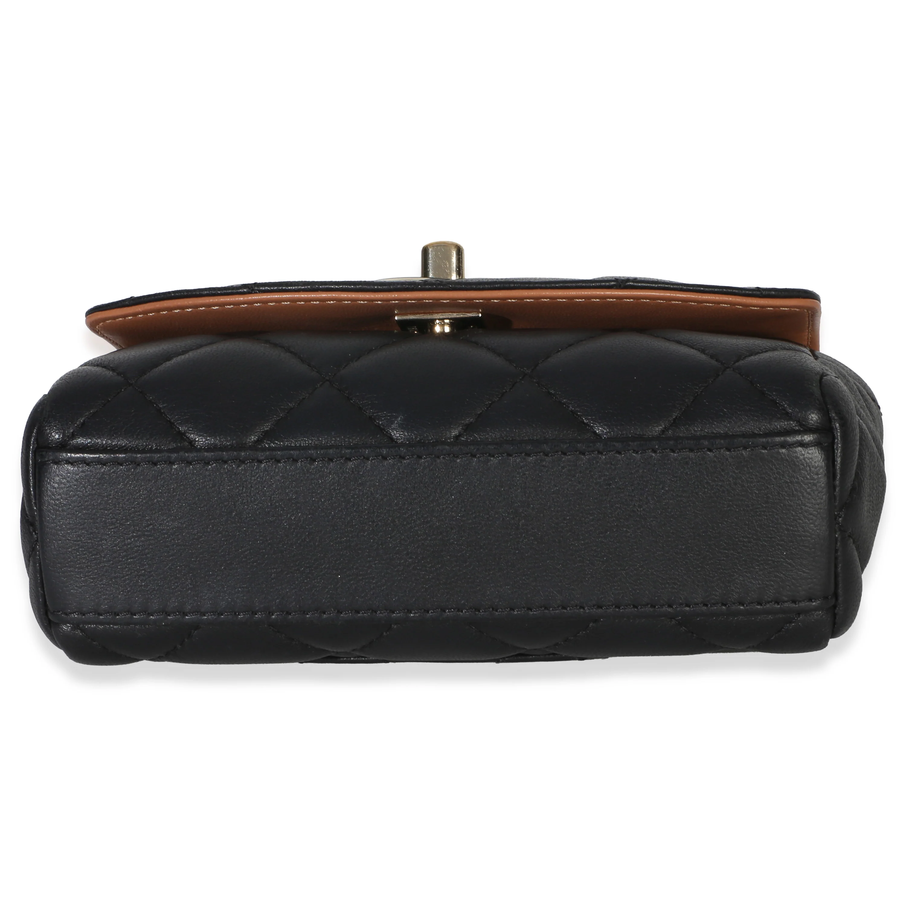 Black Quilted Lambskin Ribbon Chain Small Cocovado Flap Bag - Image 5