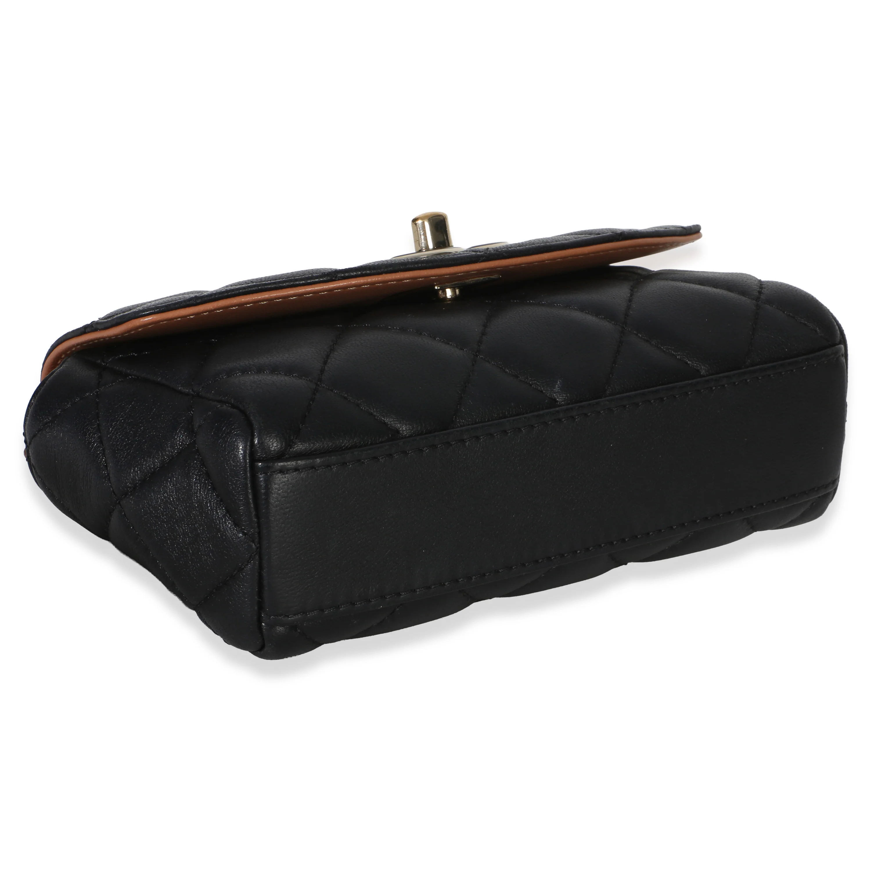 Black Quilted Lambskin Ribbon Chain Small Cocovado Flap Bag - Image 6