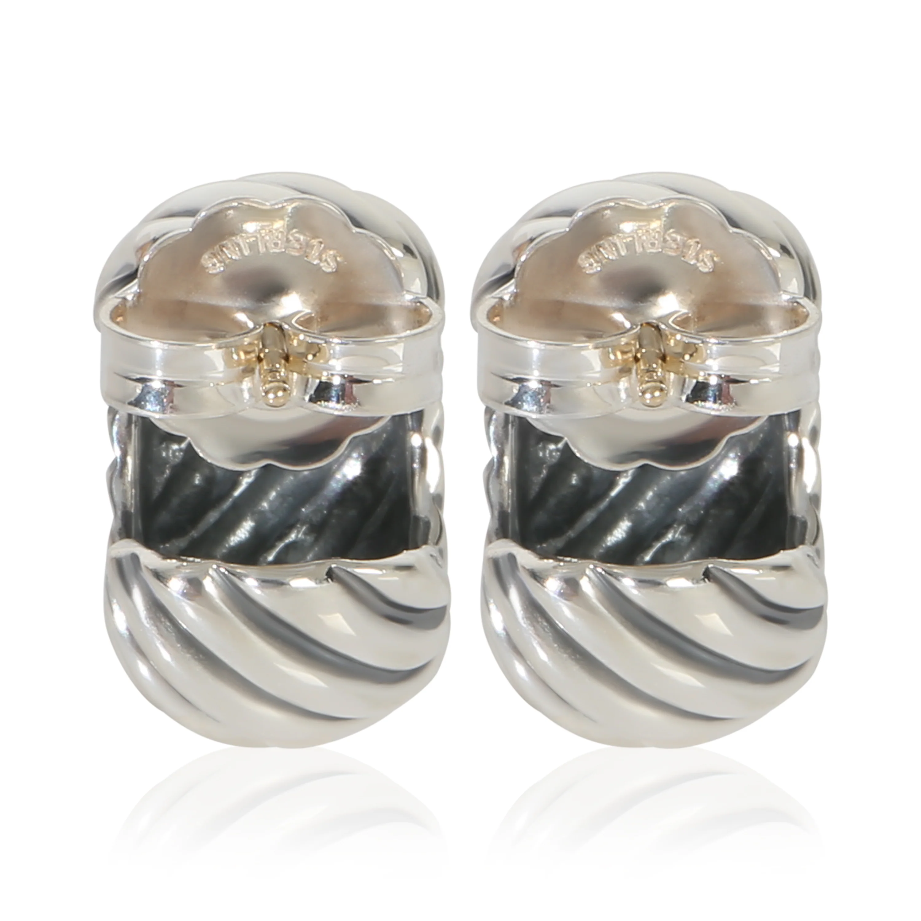 Sterling Silver  Sculpted Cable Earrings - Image 4