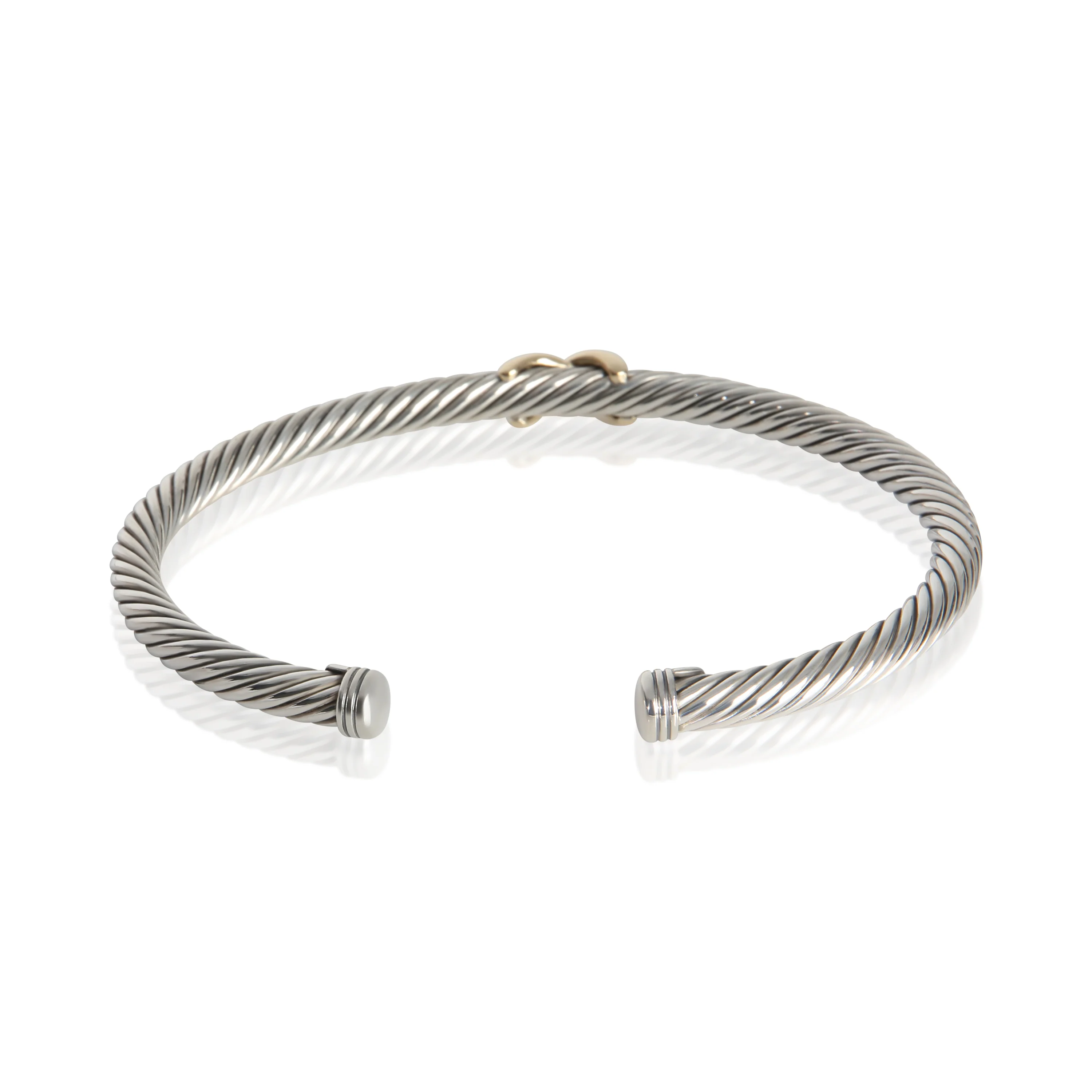 Yellow Gold & Sterling Silver  Cable X Station Bracelet - Image 3