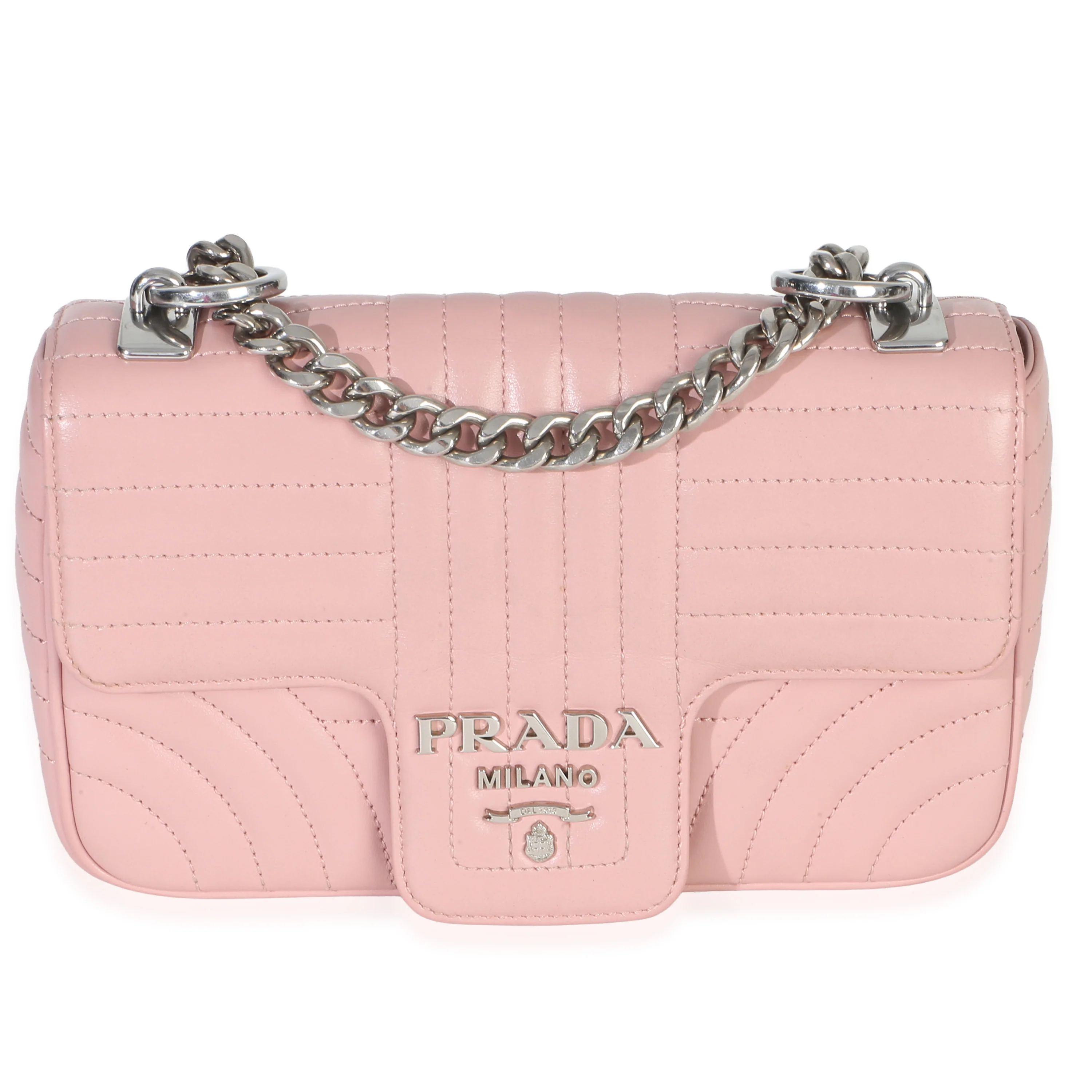 Pink Nappa Impunture Diagramme Small Chain Flap Bag