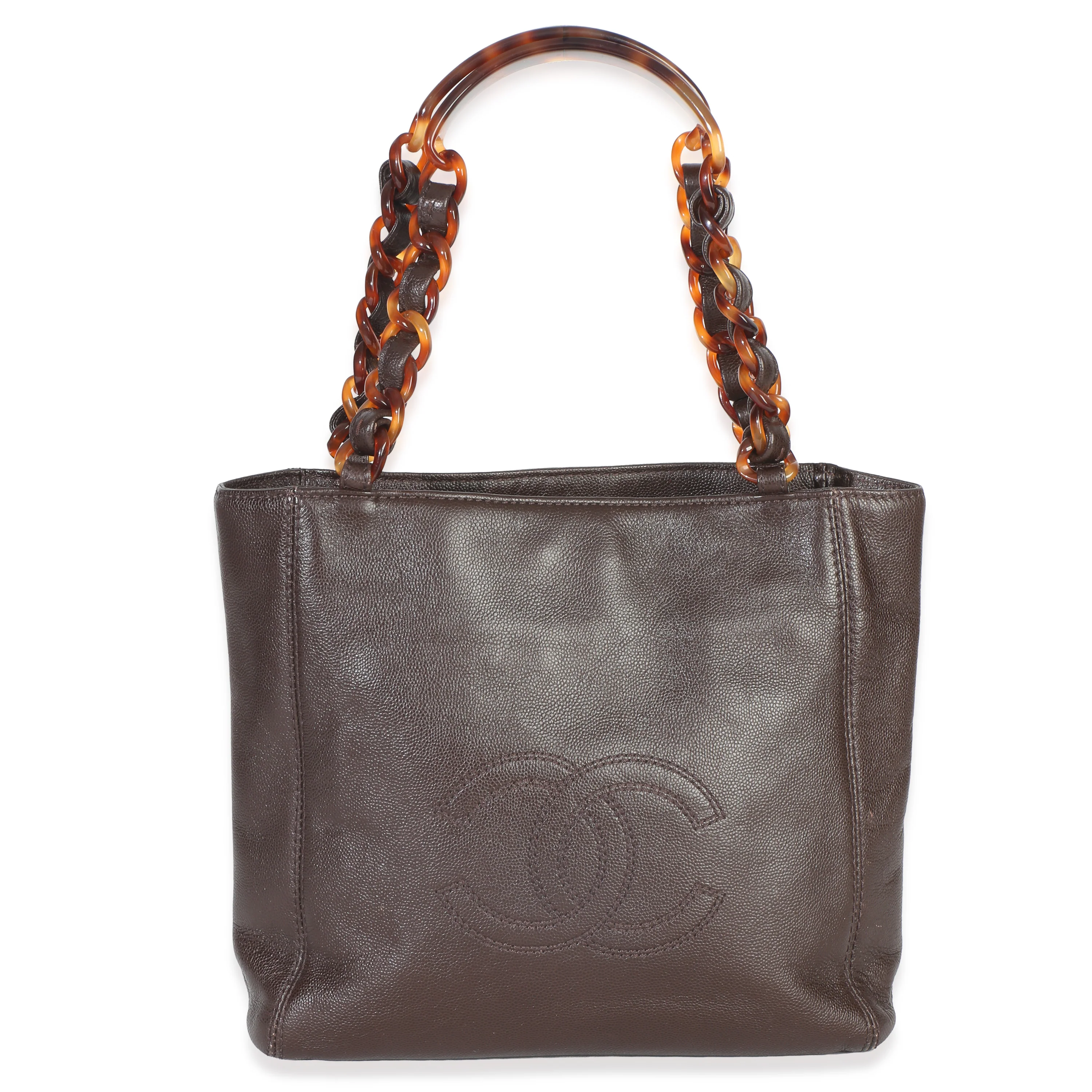Brown Caviar Tortoise CC Timeless Mini Tote
