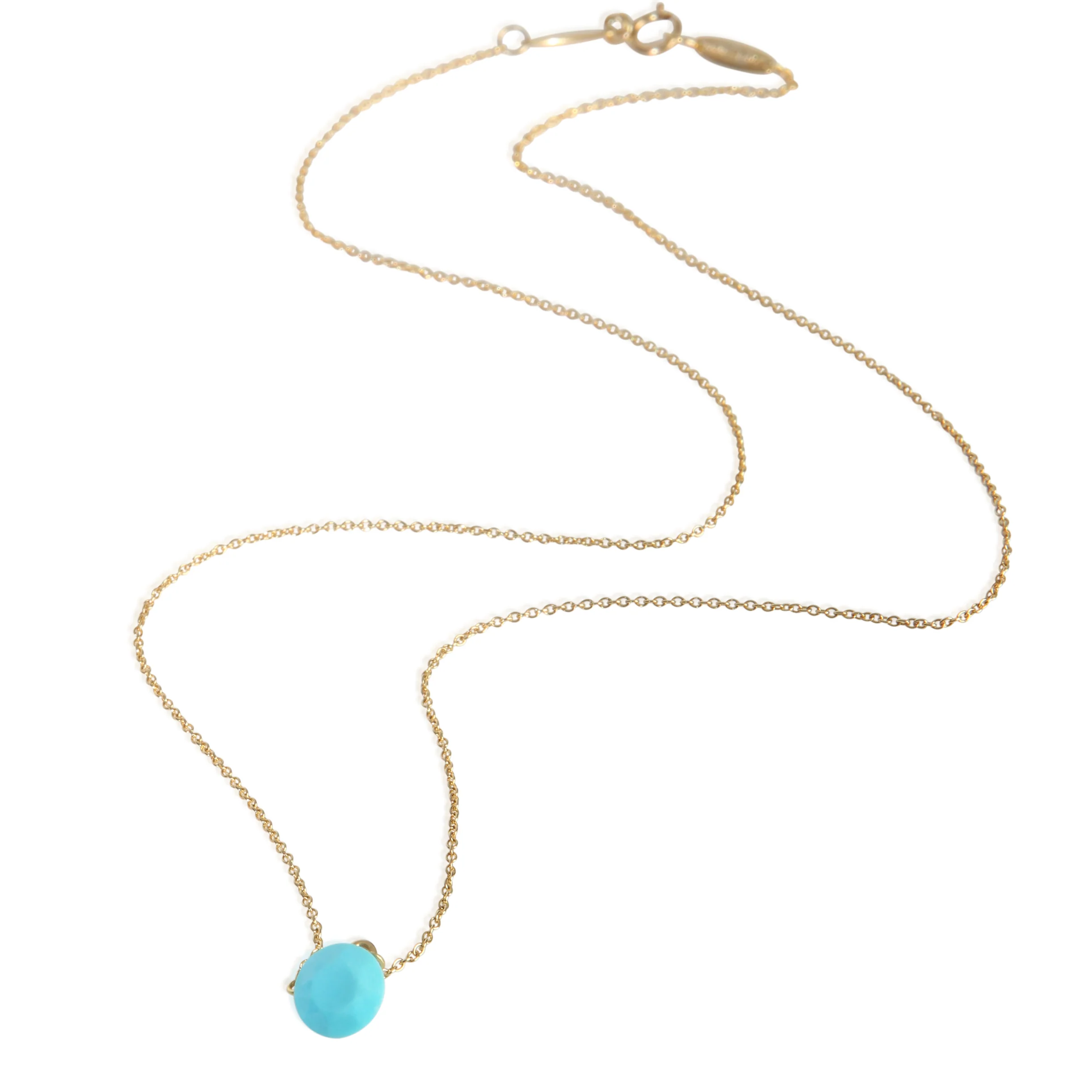 Yellow Gold Turquoise Elsa Peretti Pendant - Image 3