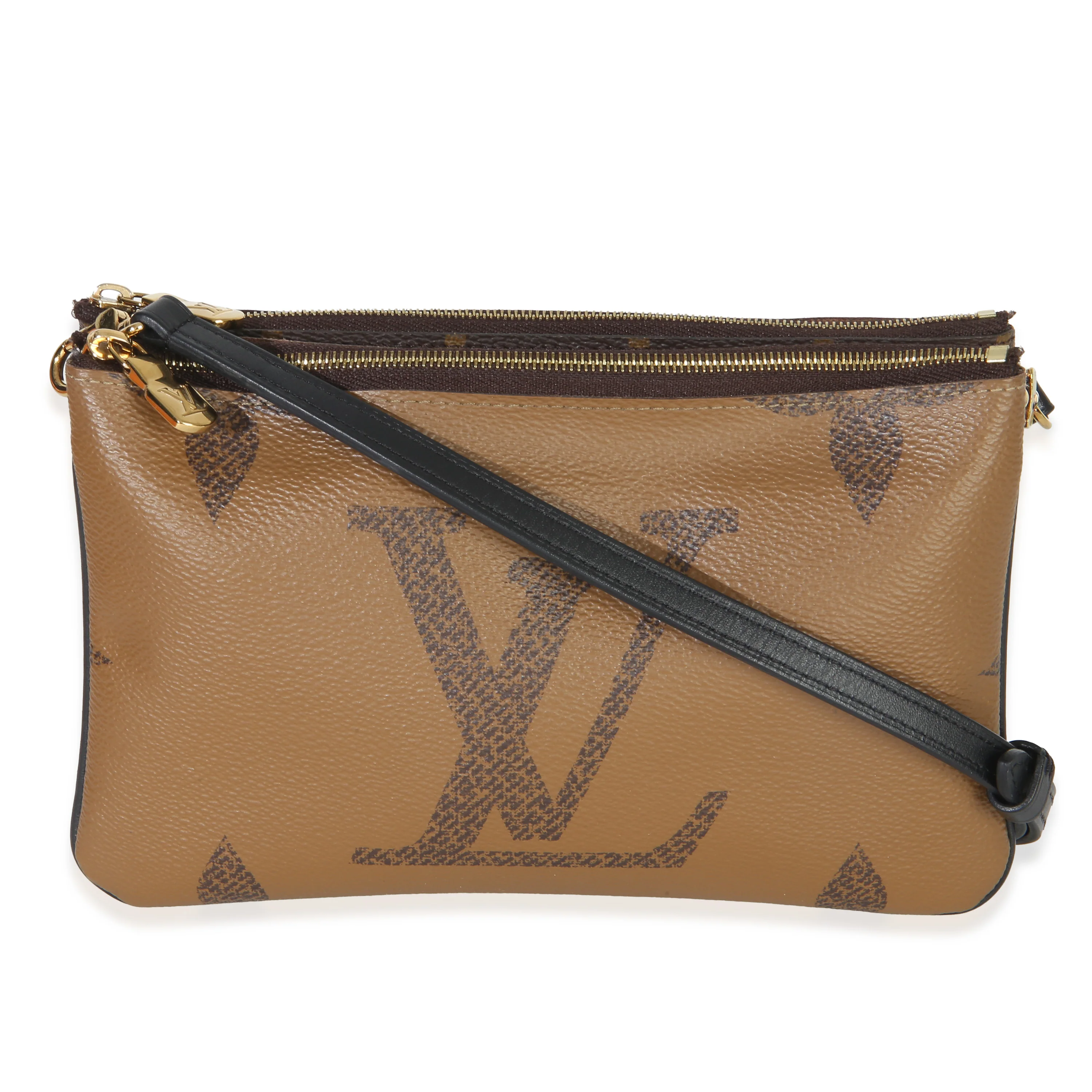 Reverse Monogram Giant Canvas Double Zip Pochette