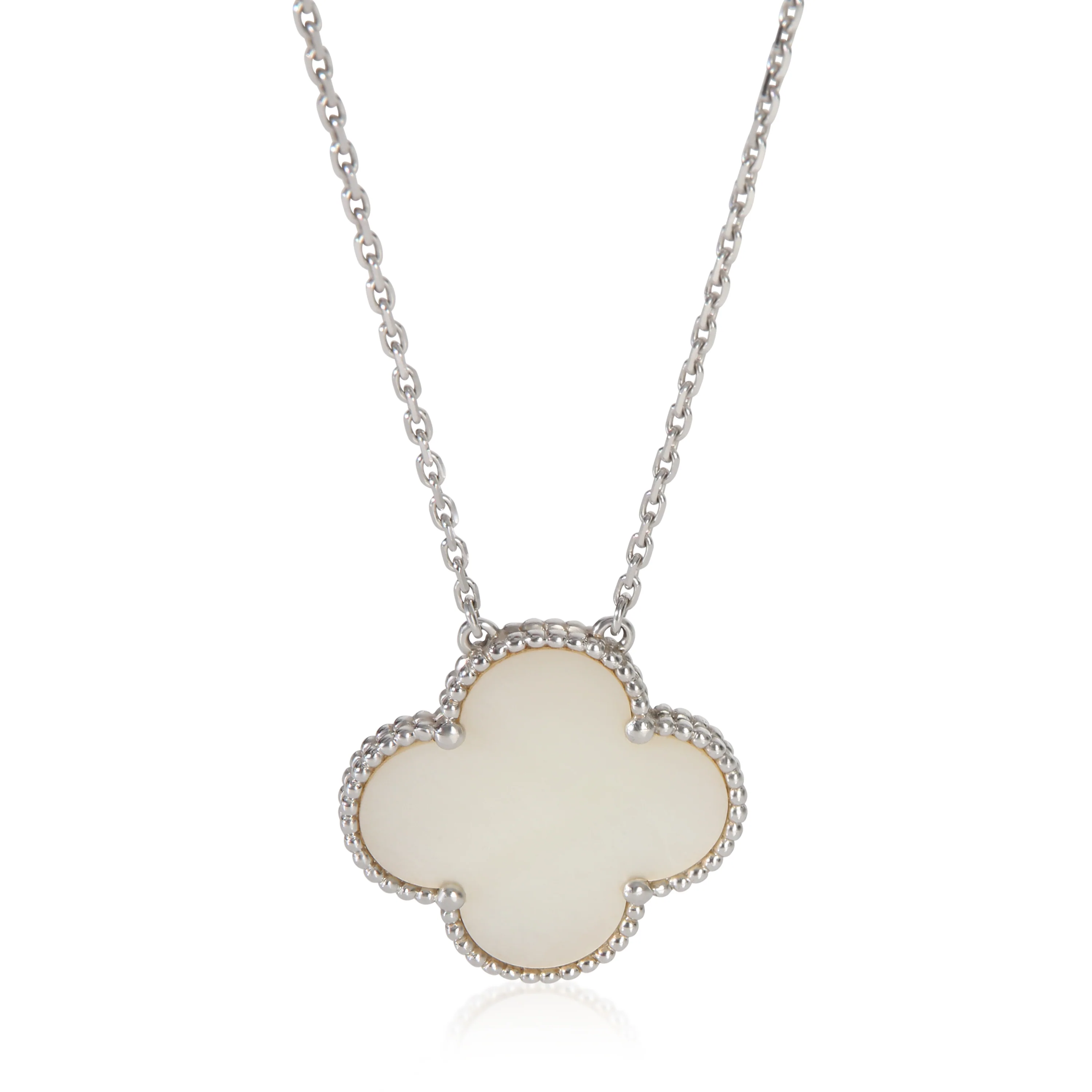 White Gold Mother Of Pearl Magic Alhambra Pendant
